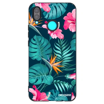 Picasee Huawei Nova 3 Hülle - Schwarzes Silikon - Pink Monstera