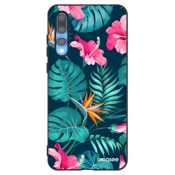 Picasee Huawei P20 Pro Hülle - Schwarzes Silikon - Pink Monstera
