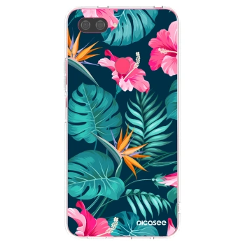 Picasee Xiaomi Mi 8 Lite Hülle - Transparentes Silikon - Pink Monstera