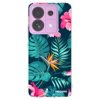 Picasee Xiaomi Redmi Note 13 Pro 5G Hülle - Transparentes Silikon - Pink Monstera