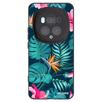 Picasee Honor Magic6 Pro Hülle - Schwarzes Silikon - Pink Monstera