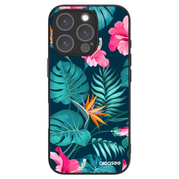 Picasee ULTIMATE CASE MagSafe für Apple iPhone 16 Pro - Pink Monstera