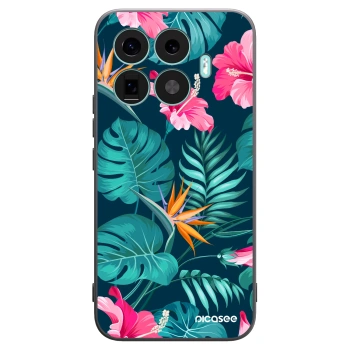 Picasee Xiaomi 17T Pro Hülle - Schwarzes Silikon - Pink Monstera
