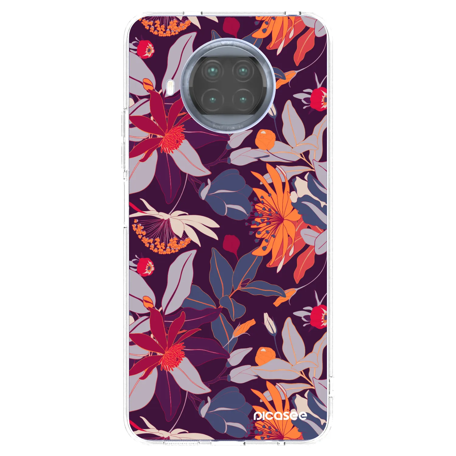 Picasee Xiaomi Mi 10T Lite Hülle - Transparentes Silikon - Purple Leaf