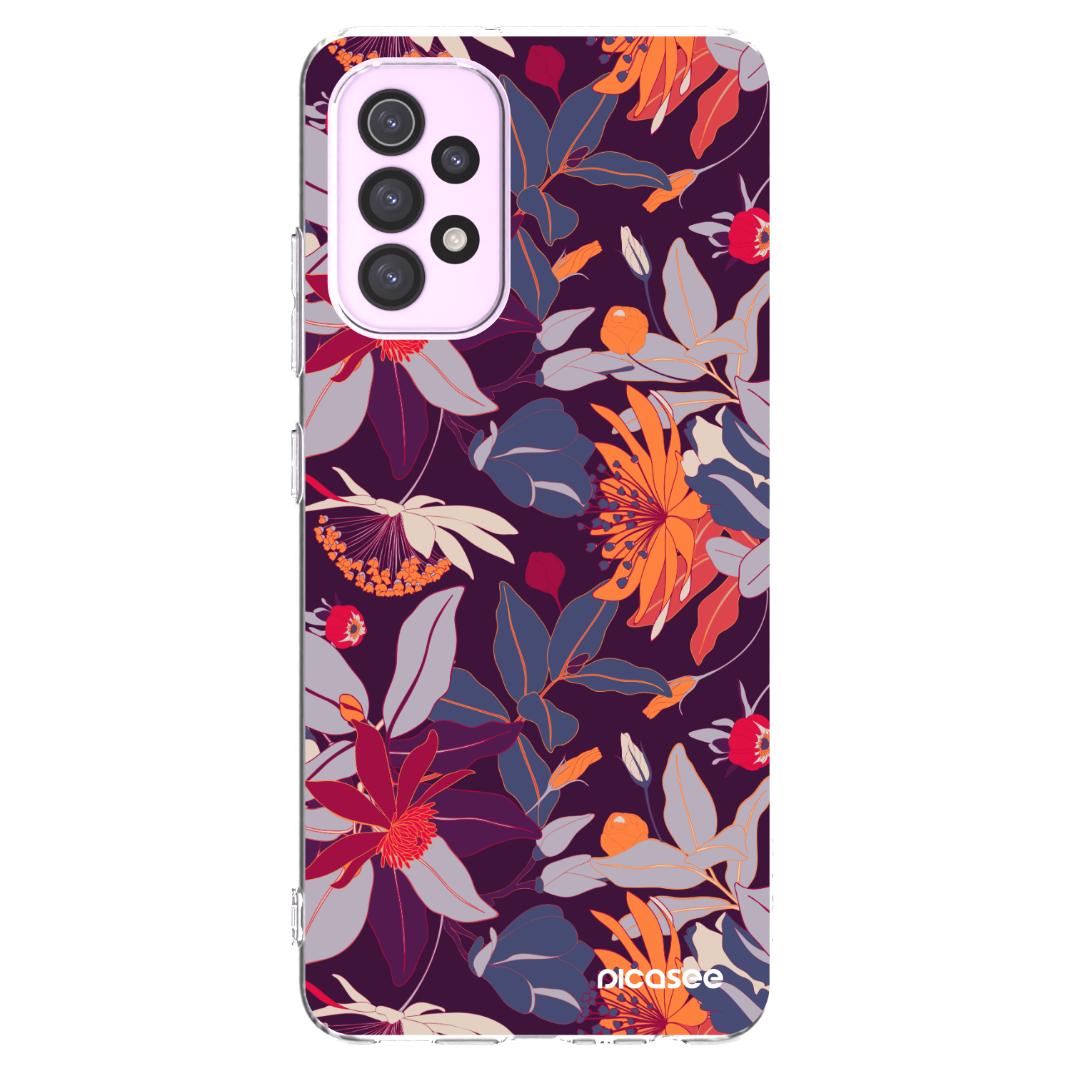 Picasee Samsung Galaxy A32 5G A326B Hülle - Transparentes Silikon - Purple Leaf