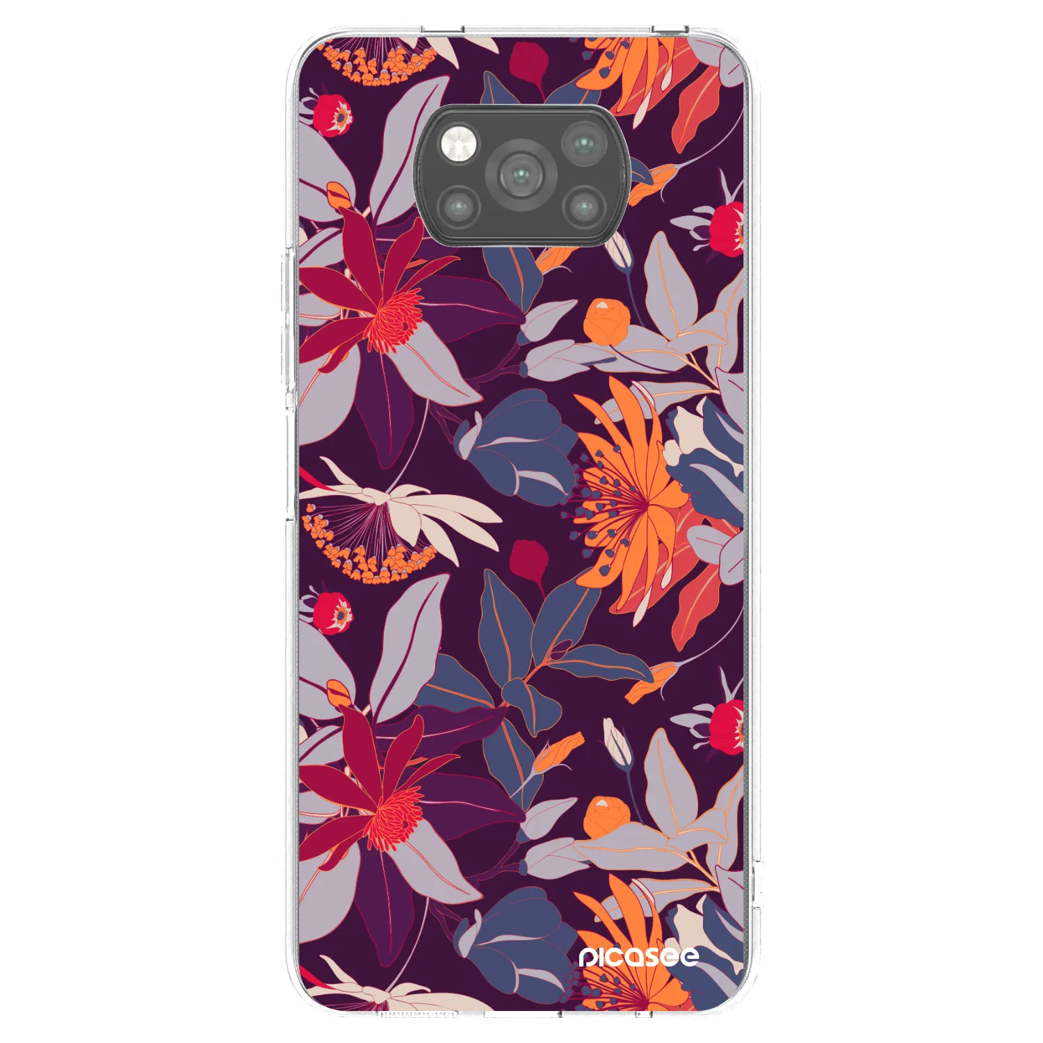 Picasee Xiaomi Poco X3 Pro Hülle - Schwarzes Silikon - Purple Leaf