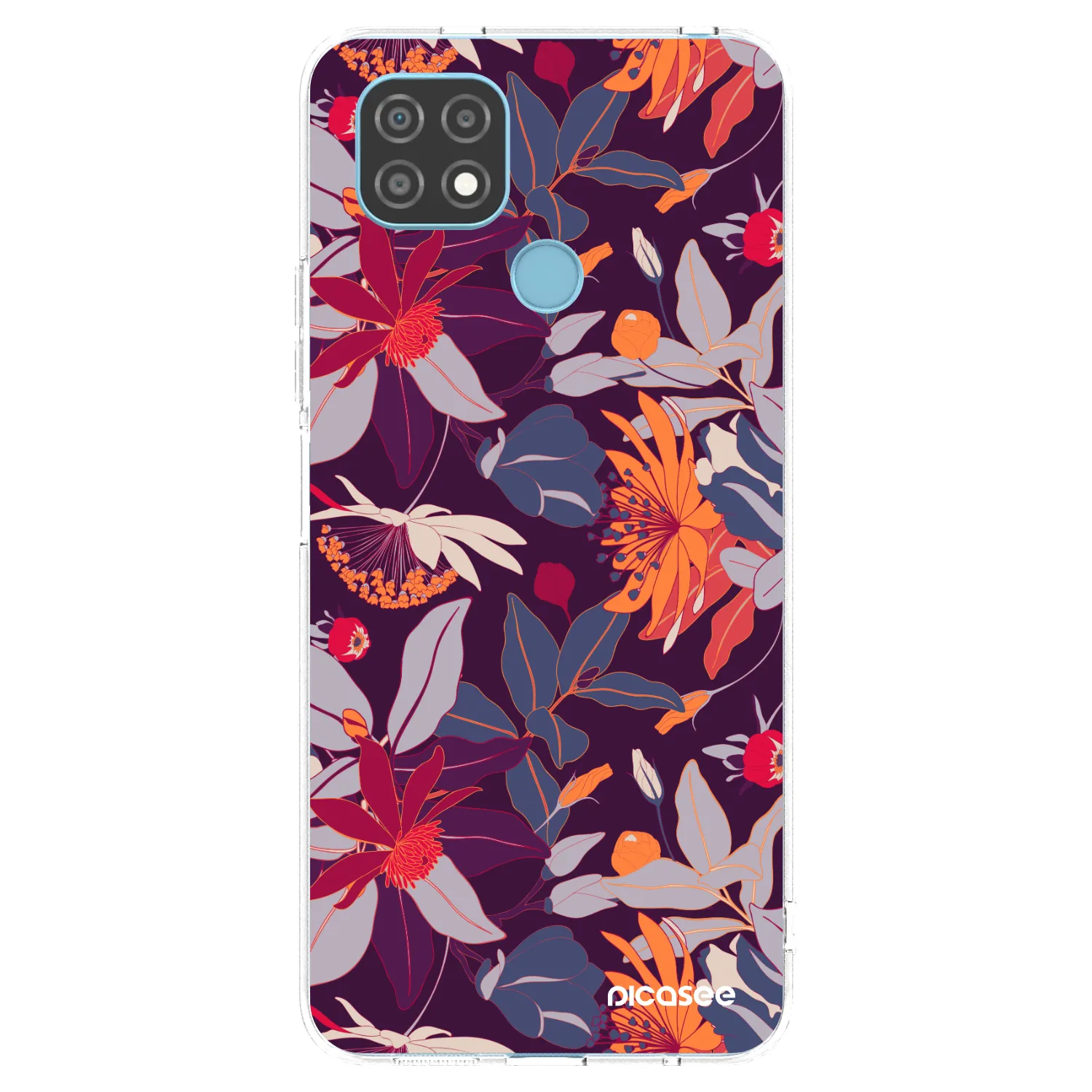 Picasee Realme C21 Hülle - Transparentes Silikon - Purple Leaf