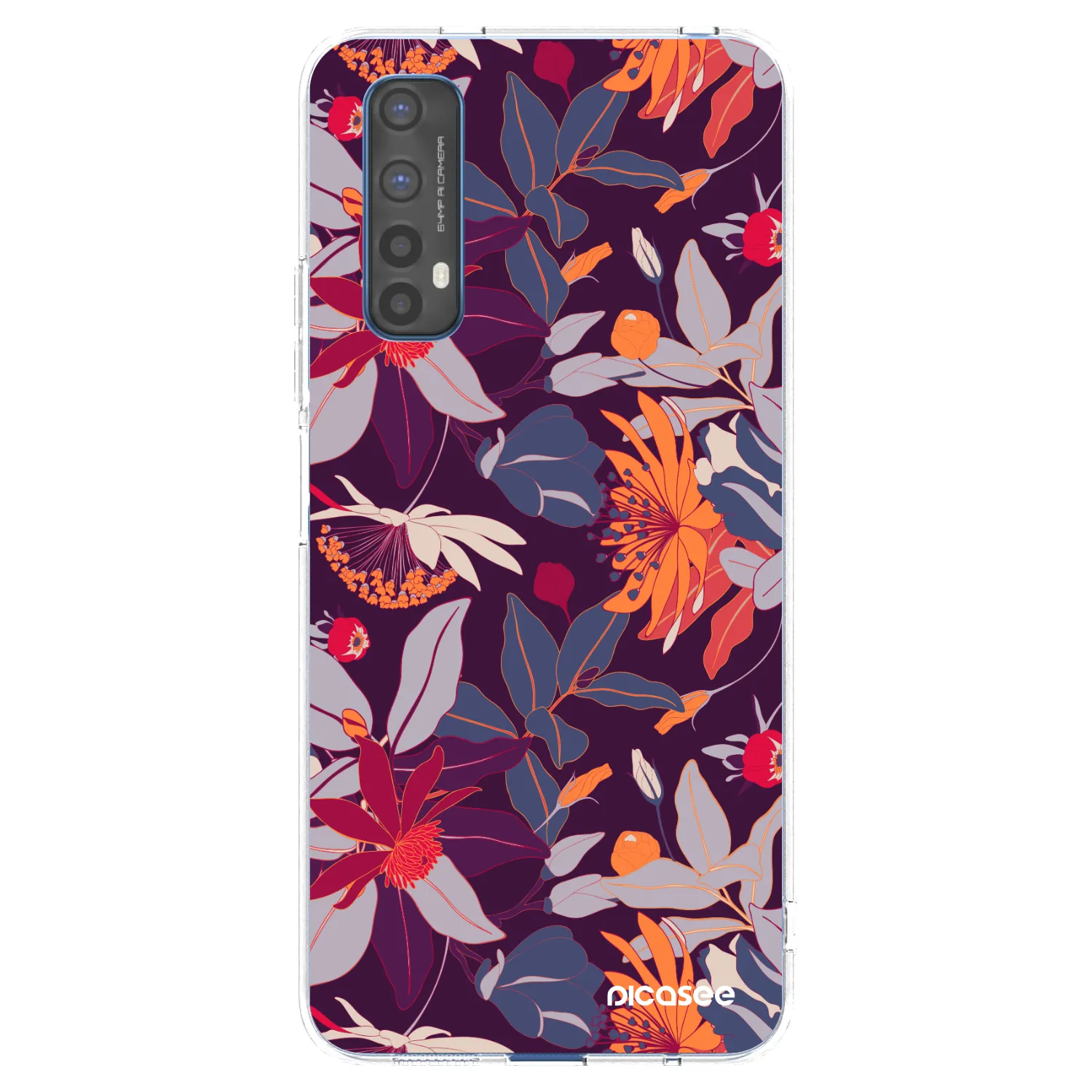 Picasee Realme 7 Hülle - Transparentes Silikon - Purple Leaf