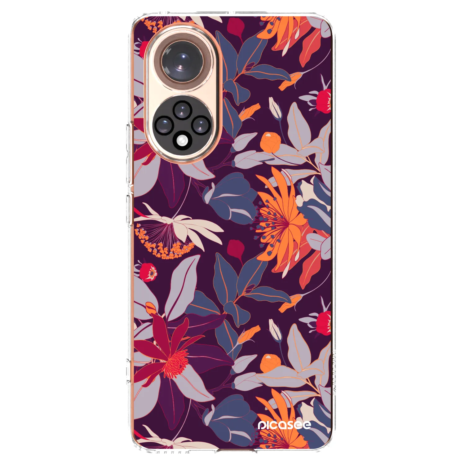 Picasee Huawei Nova 9 Hülle - Transparentes Silikon - Purple Leaf