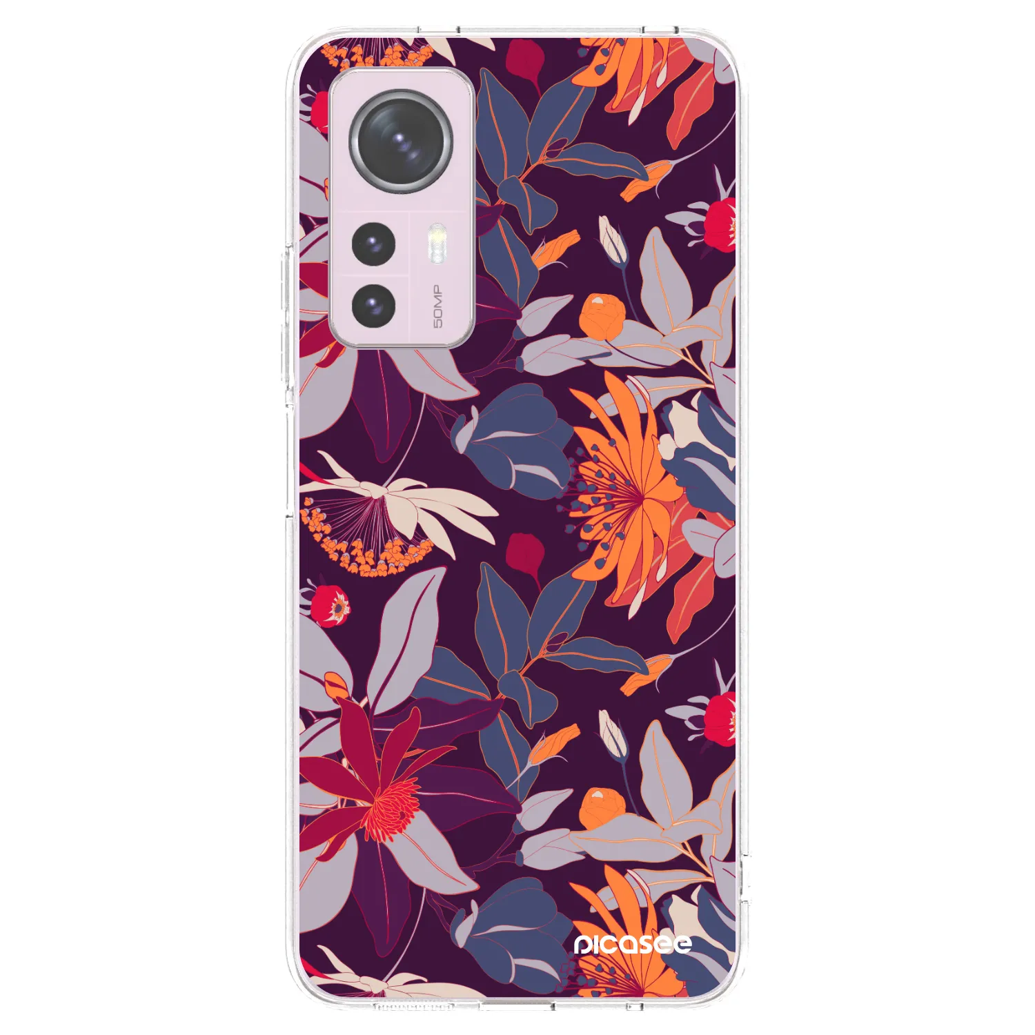 Picasee Xiaomi 12 Hülle - Transparentes Silikon - Purple Leaf