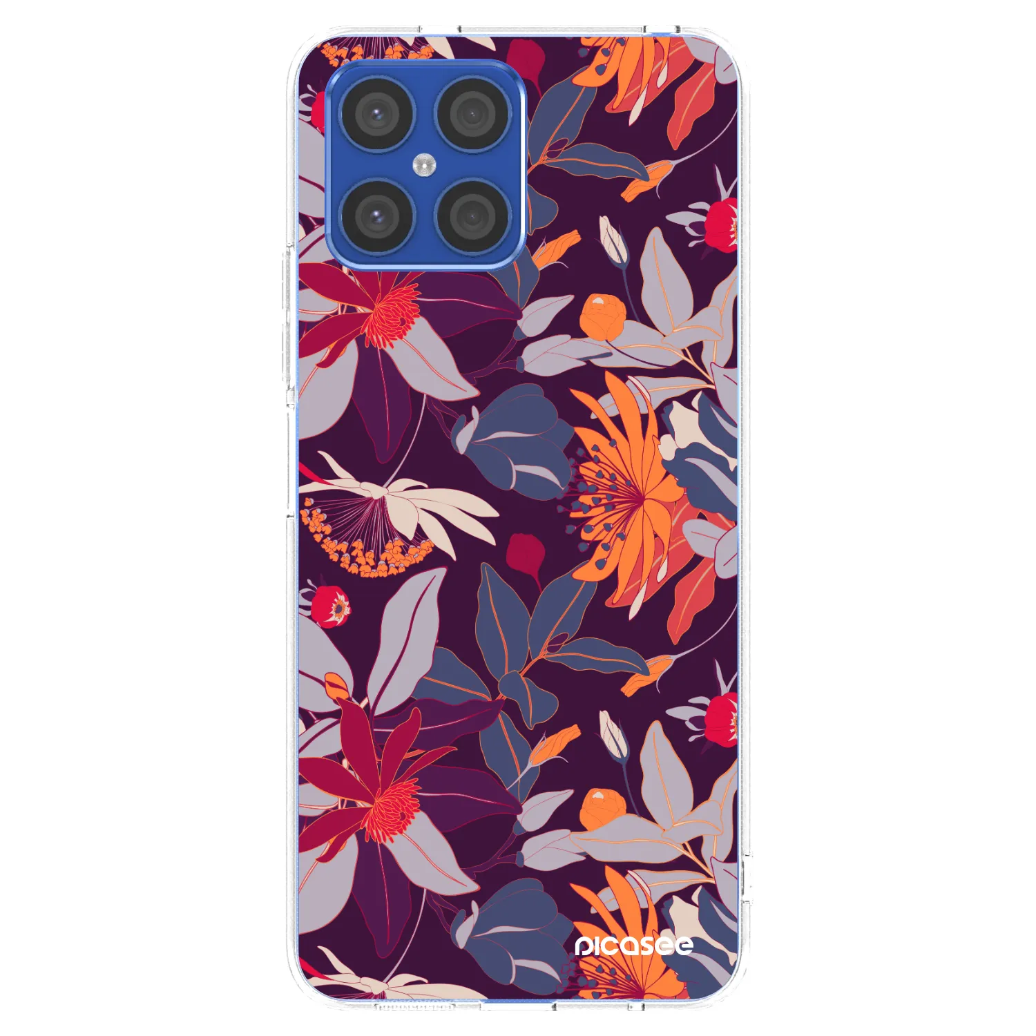 Picasee Honor X8 4G Hülle - Transparentes Silikon - Purple Leaf