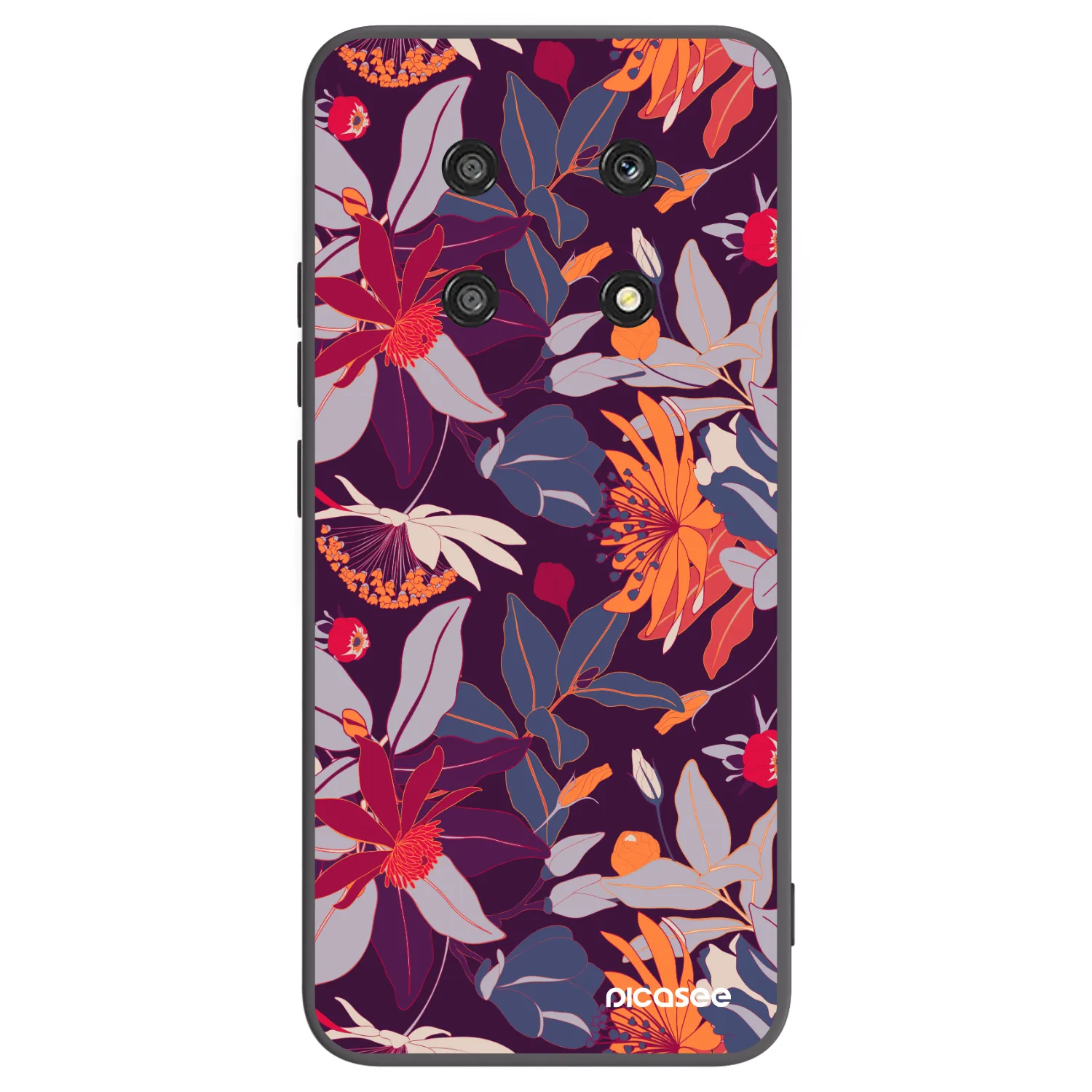 Picasee Honor Magic4 Lite 5G Hülle - Schwarzes Silikon - Purple Leaf