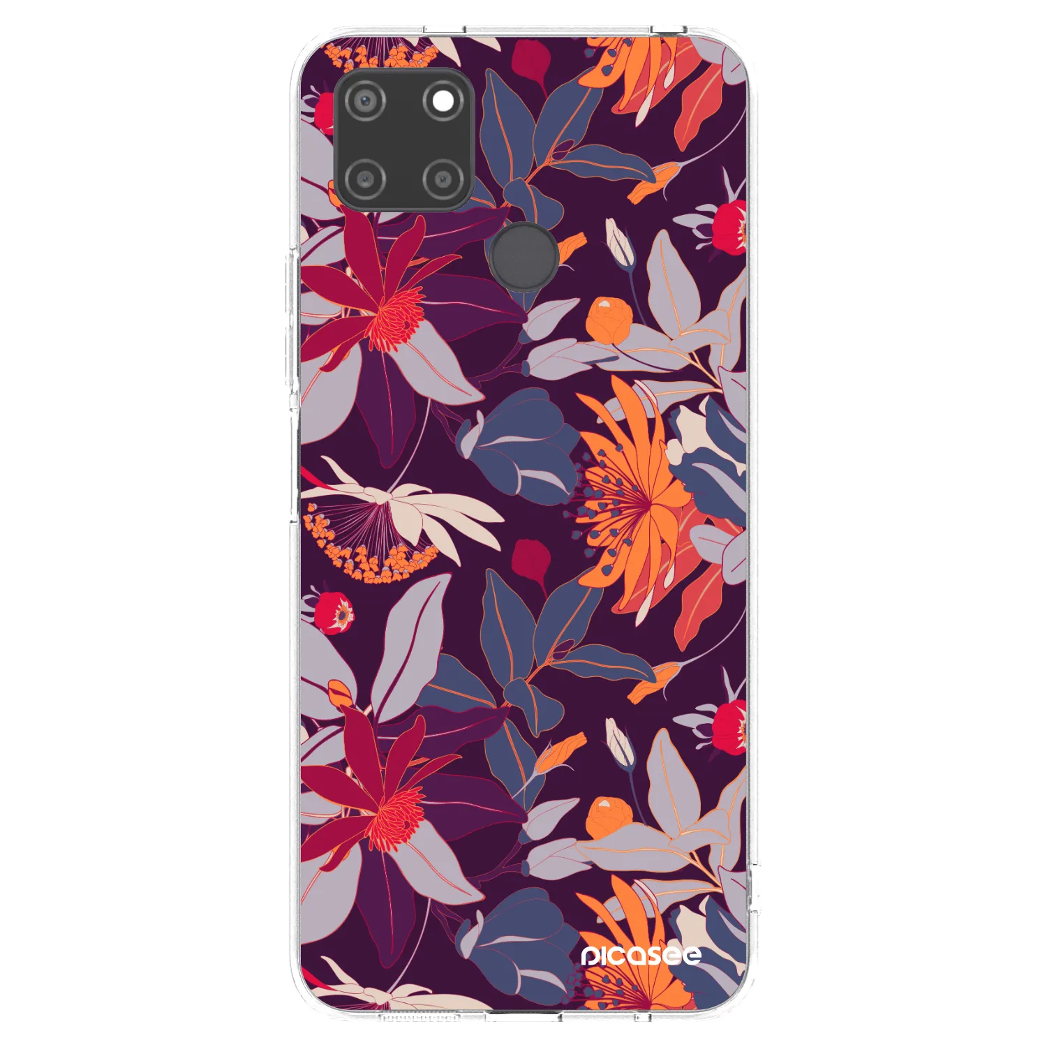 Picasee Realme C21Y Hülle - Transparentes Silikon - Purple Leaf