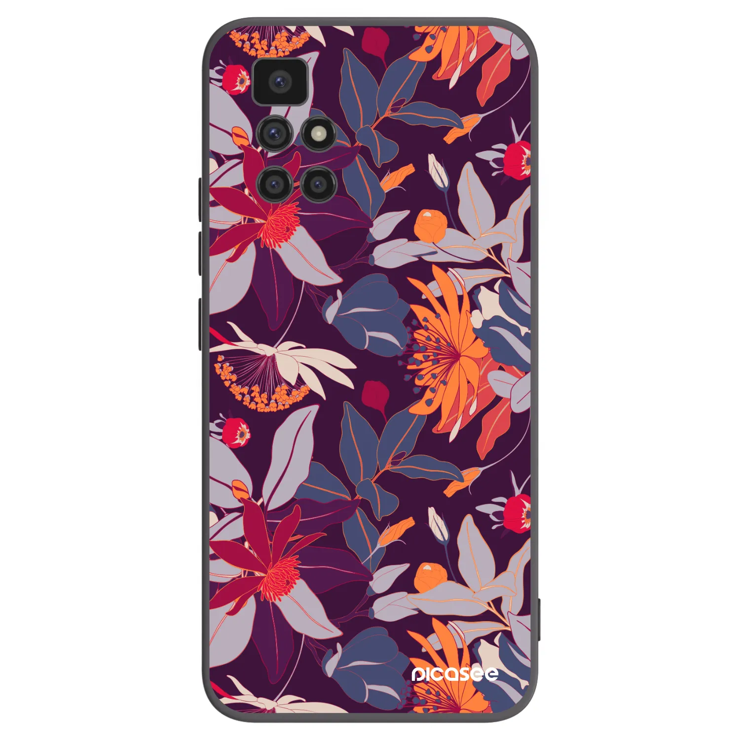 Picasee Xiaomi Redmi 10 (2022) Hülle - Schwarzes Silikon - Purple Leaf
