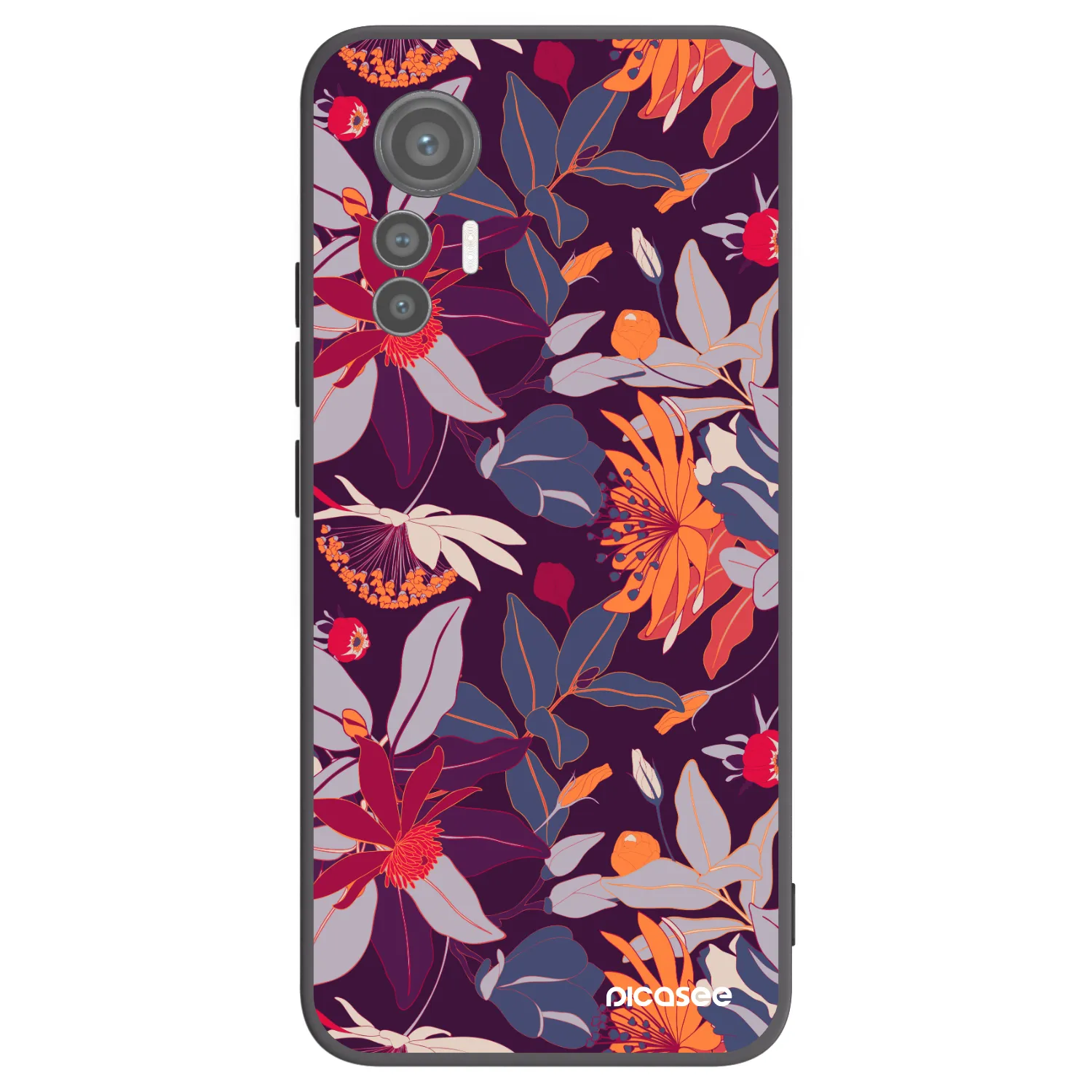 Picasee Xiaomi 12 Lite Hülle - Schwarzes Silikon - Purple Leaf