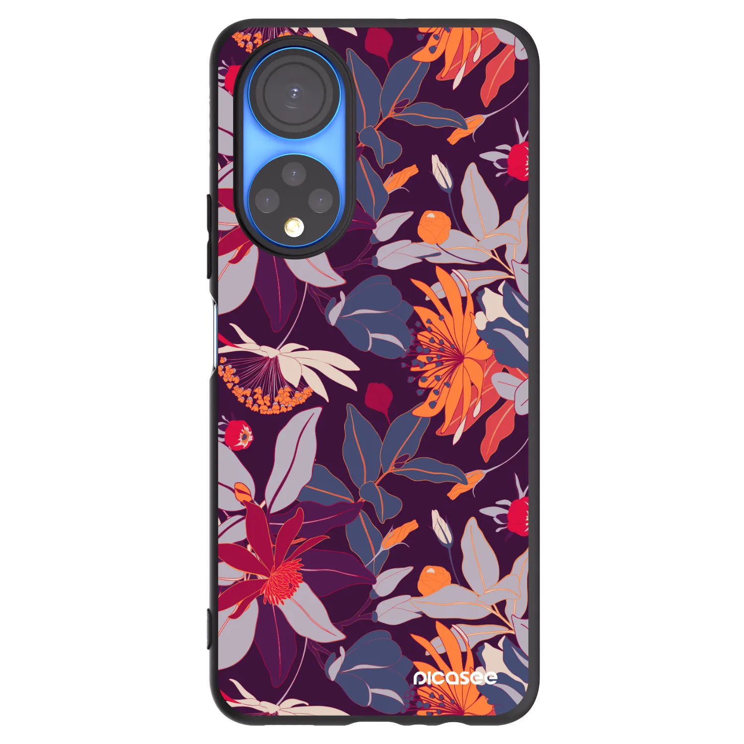 Picasee Honor X7 Hülle - Schwarzes Silikon - Purple Leaf