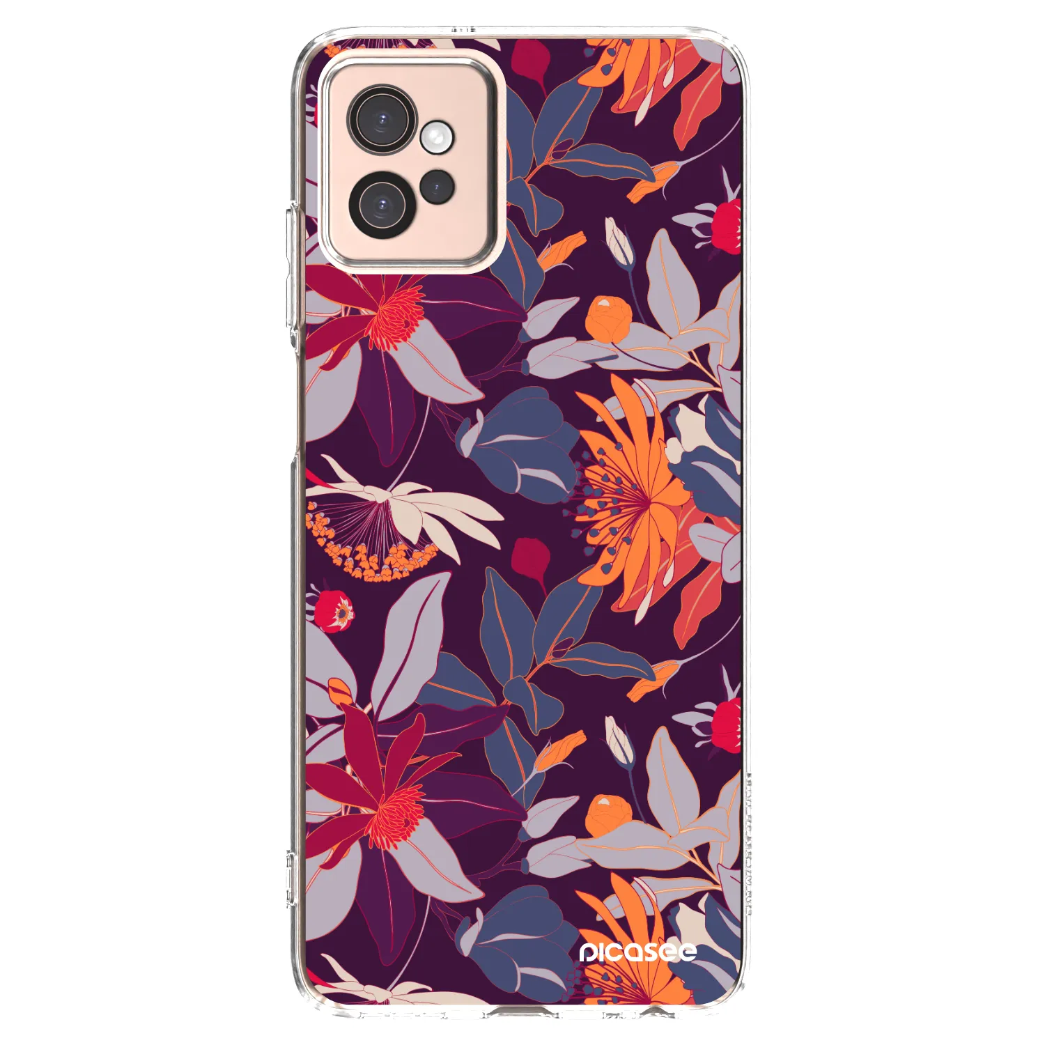 Picasee Motorola Moto G32 Hülle - Transparentes Silikon - Purple Leaf