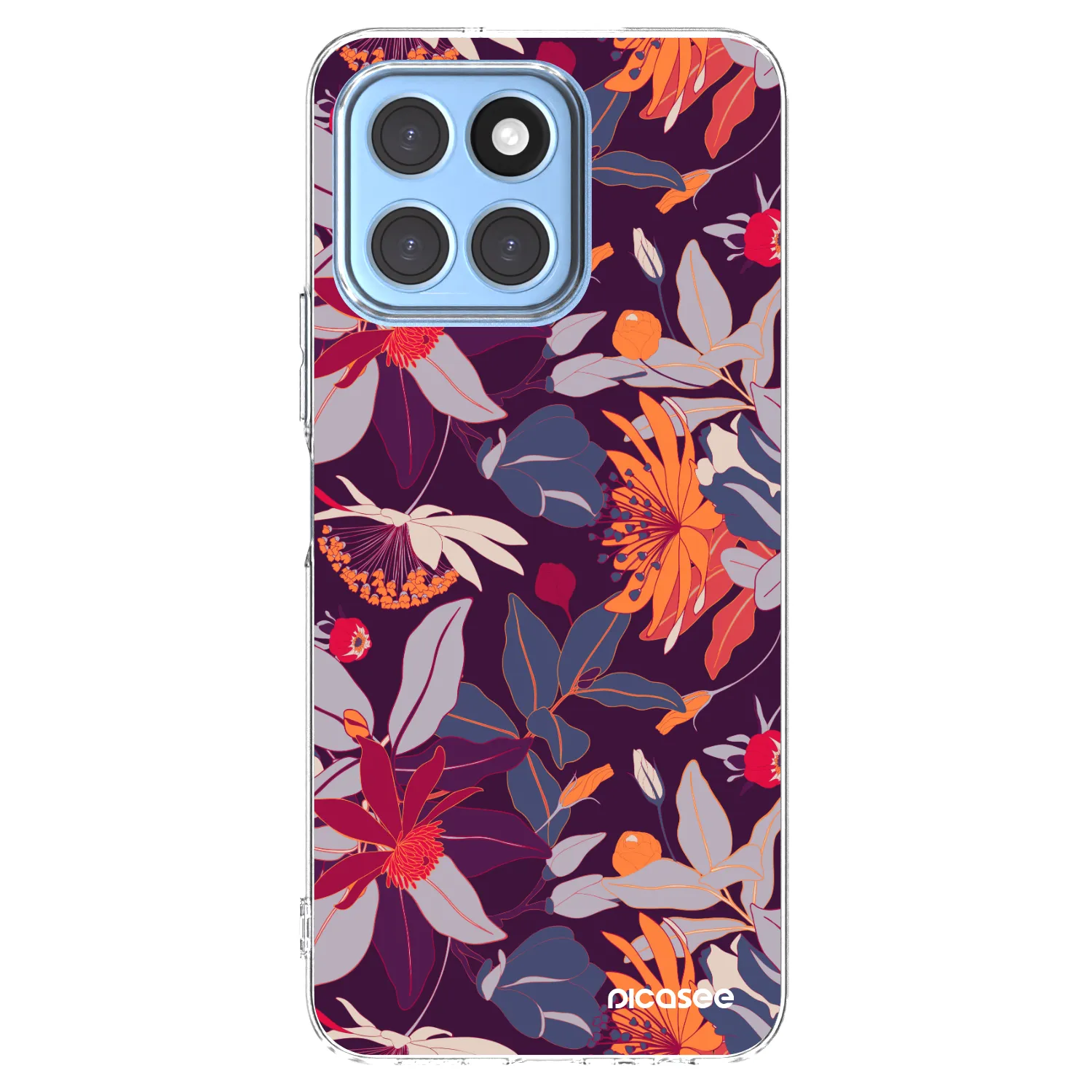 Picasee Honor X8 5G Hülle - Transparentes Silikon - Purple Leaf