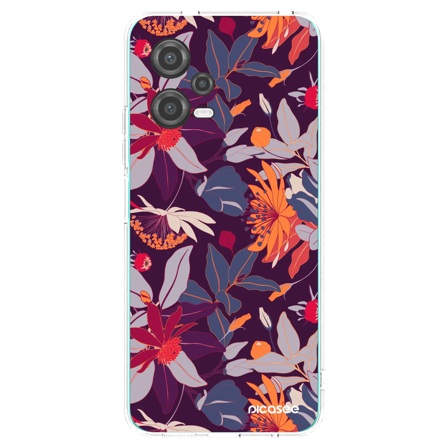 Picasee Xiaomi Poco X5 Hülle - Transparentes Silikon - Purple Leaf