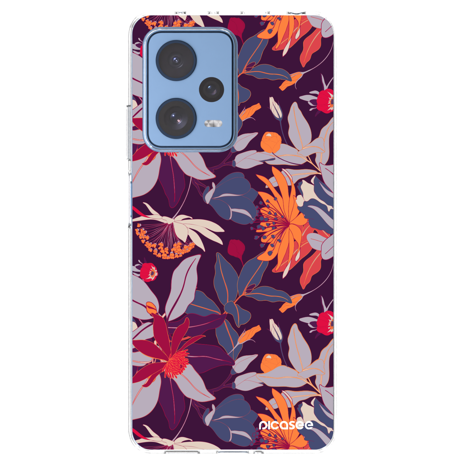Picasee Xiaomi Redmi Note 12 Pro 5G Hülle - Transparentes Silikon - Purple Leaf