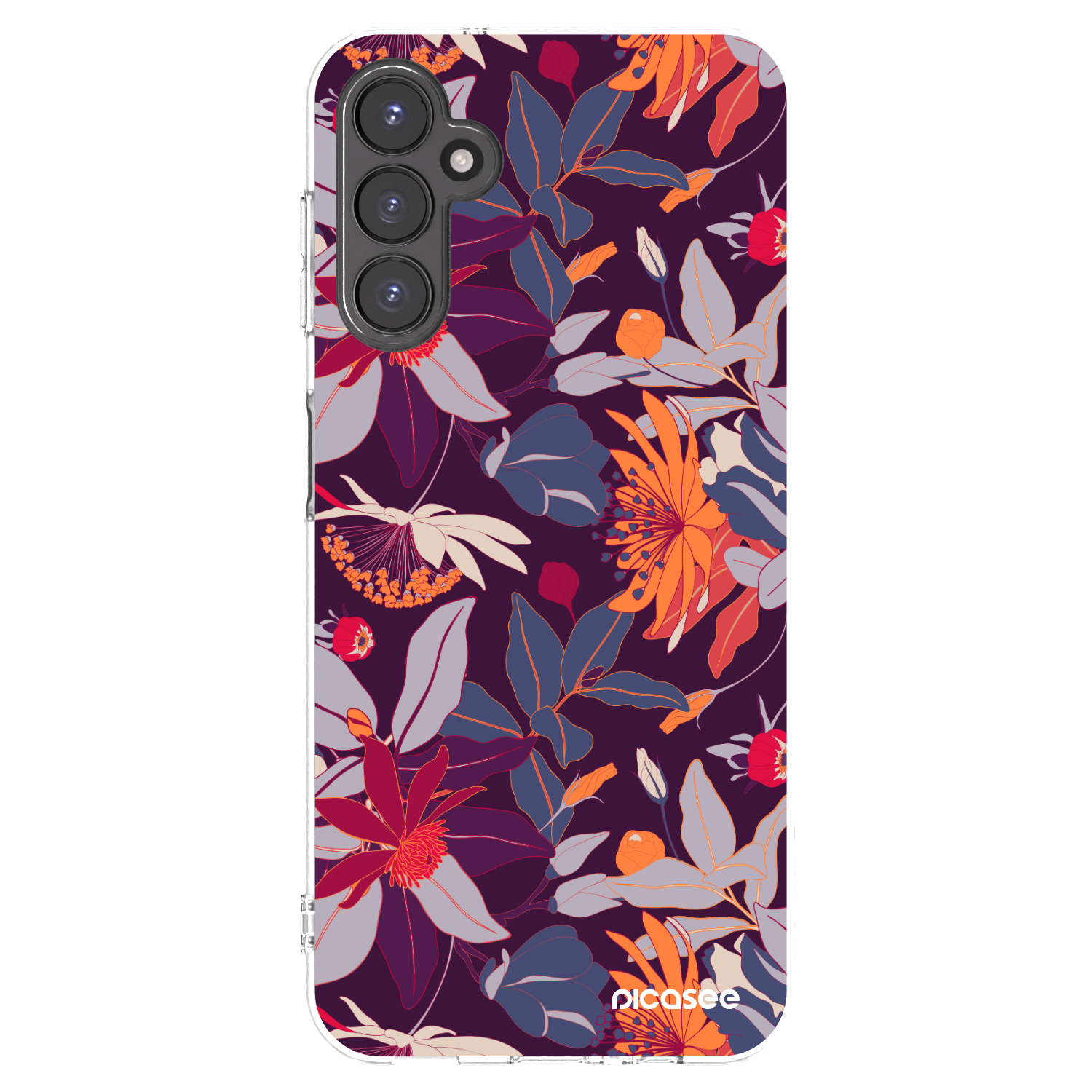 Picasee Samsung Galaxy A14 4G A145R Hülle - Transparentes Silikon - Purple Leaf