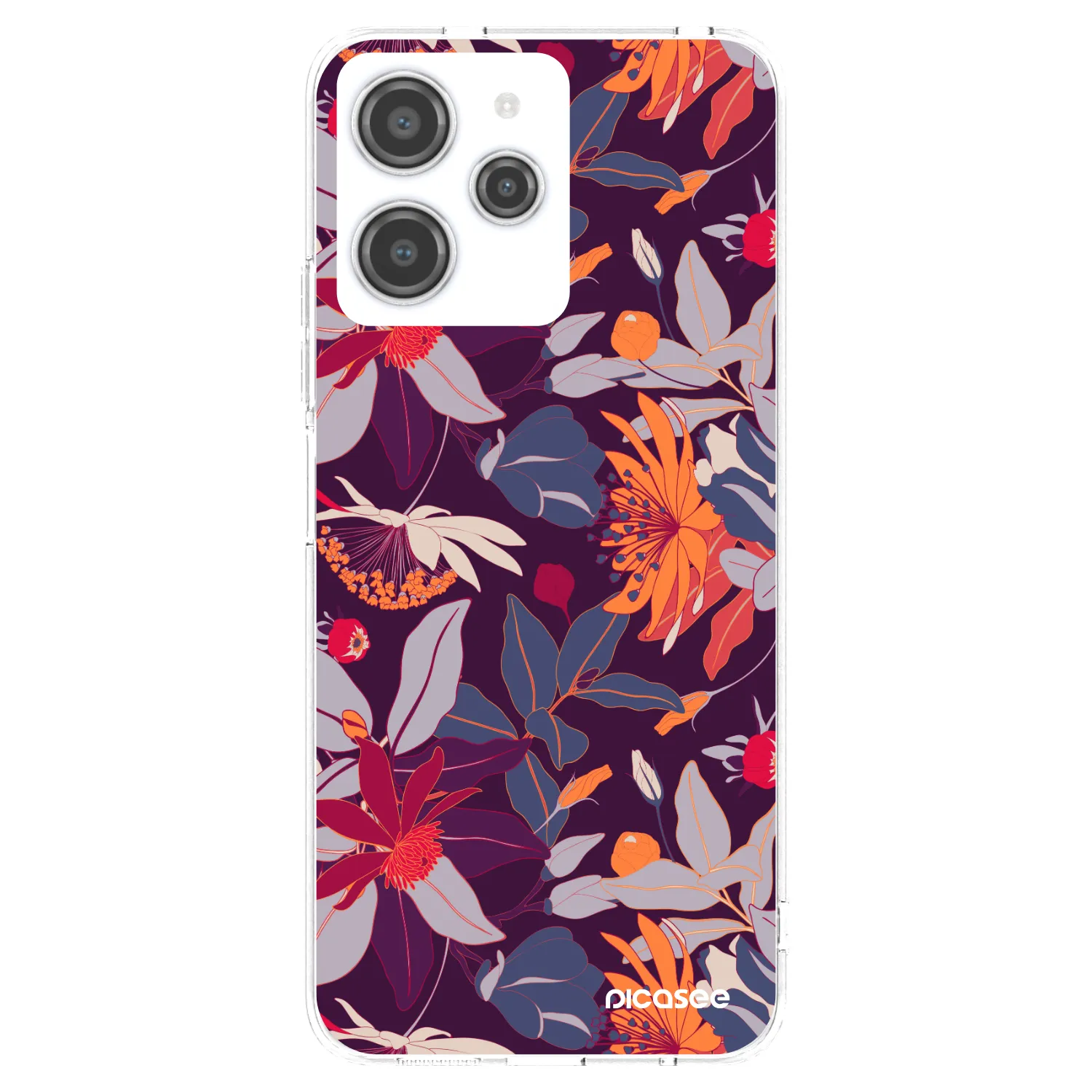Picasee Xiaomi Redmi 12 4G Hülle - Transparentes Silikon - Purple Leaf