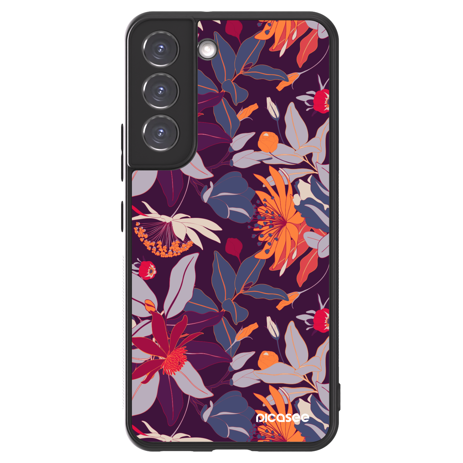 Picasee ULTIMATE CASE PowerShare für Samsung Galaxy S22 5G - Purple Leaf
