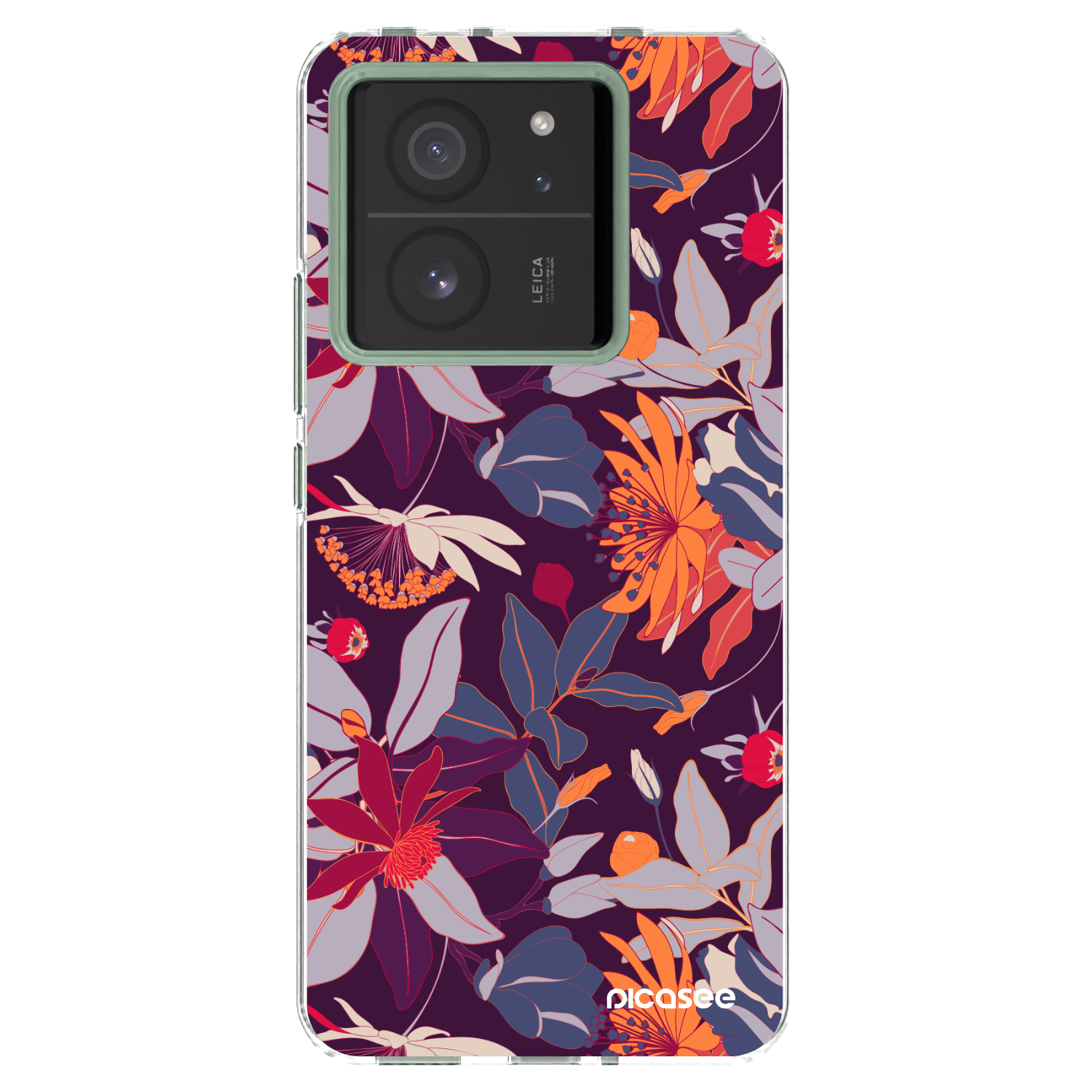 Picasee Xiaomi 13T Hülle - Transparentes Silikon - Purple Leaf