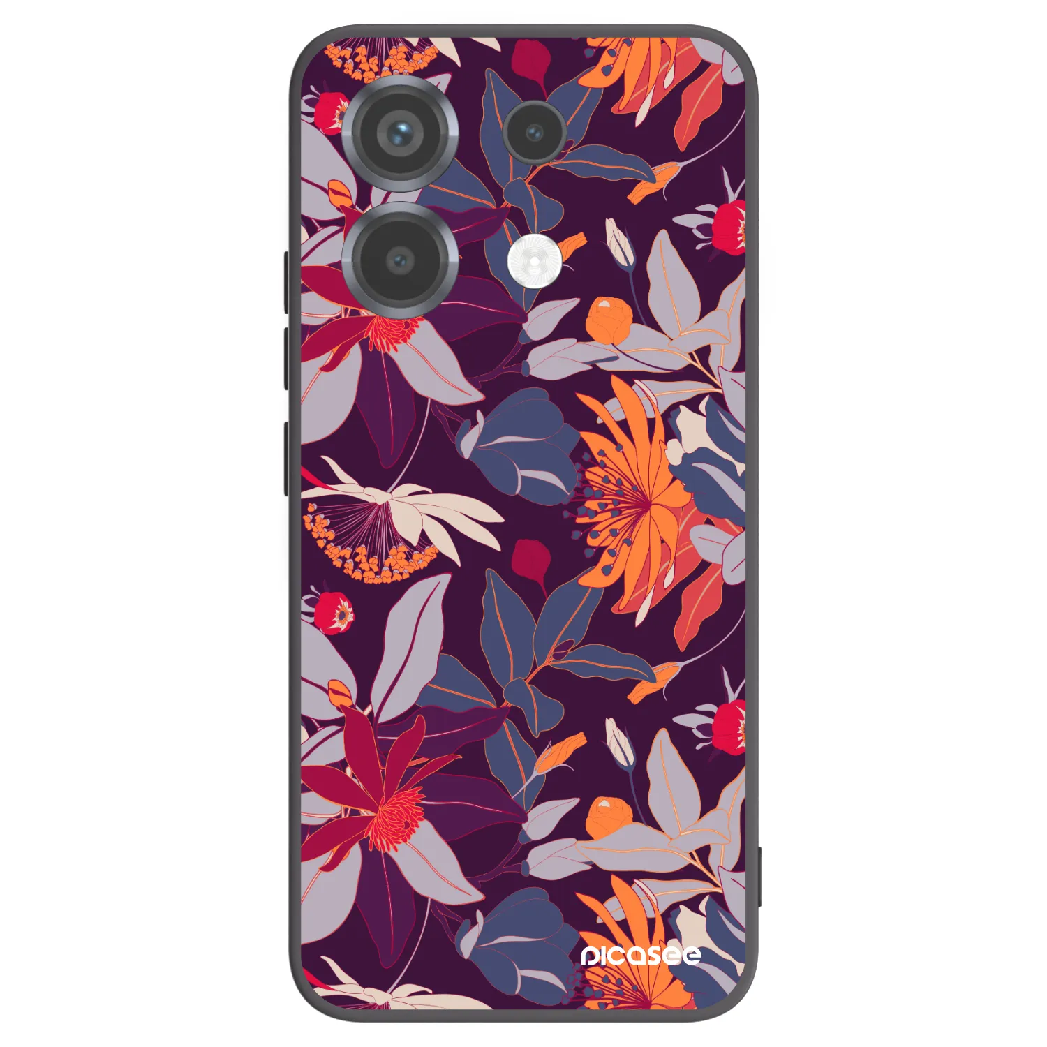 Picasee Xiaomi Poco X6 Hülle - Schwarzes Silikon - Purple Leaf
