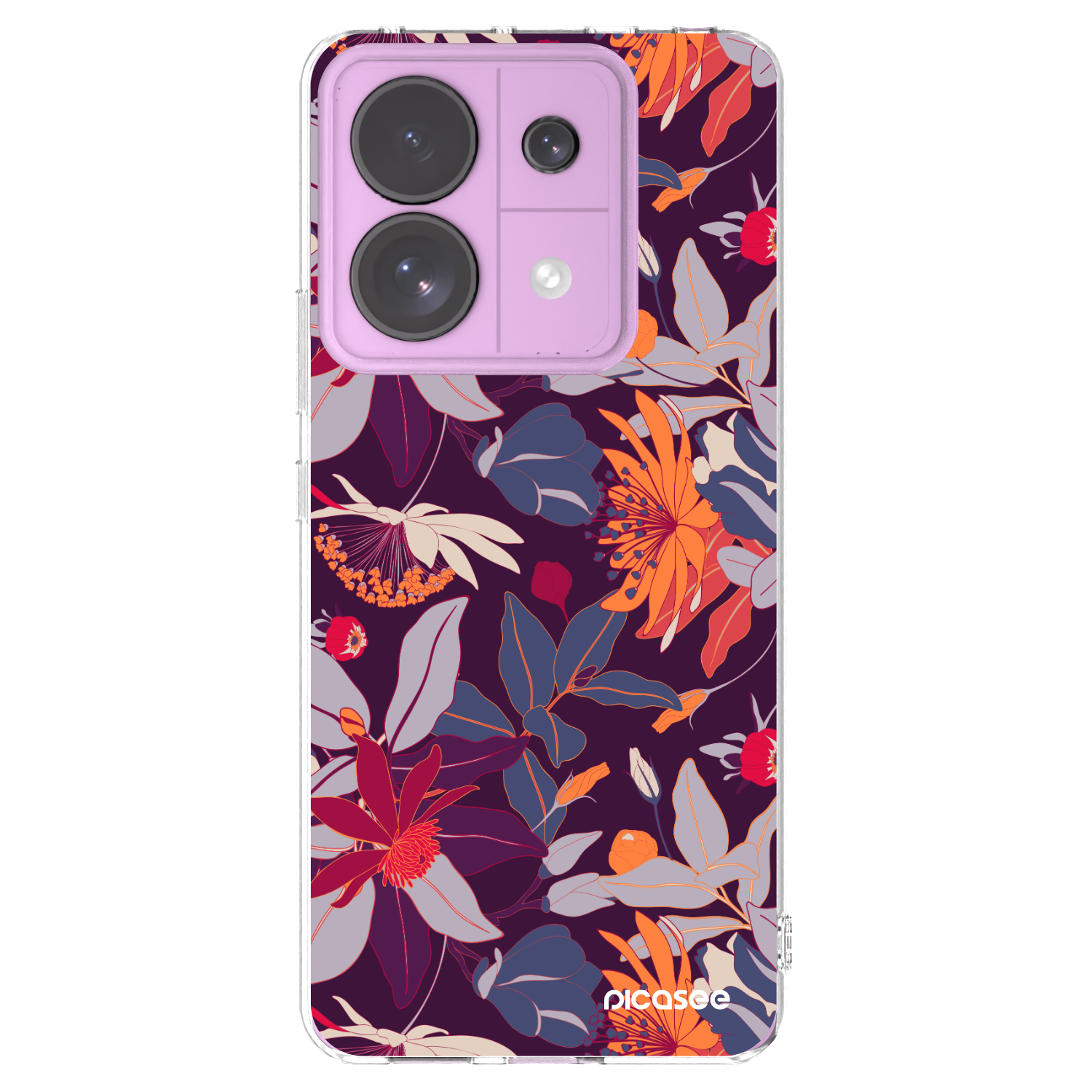 Picasee Xiaomi Redmi Note 13 Pro 5G Hülle - Transparentes Silikon - Purple Leaf