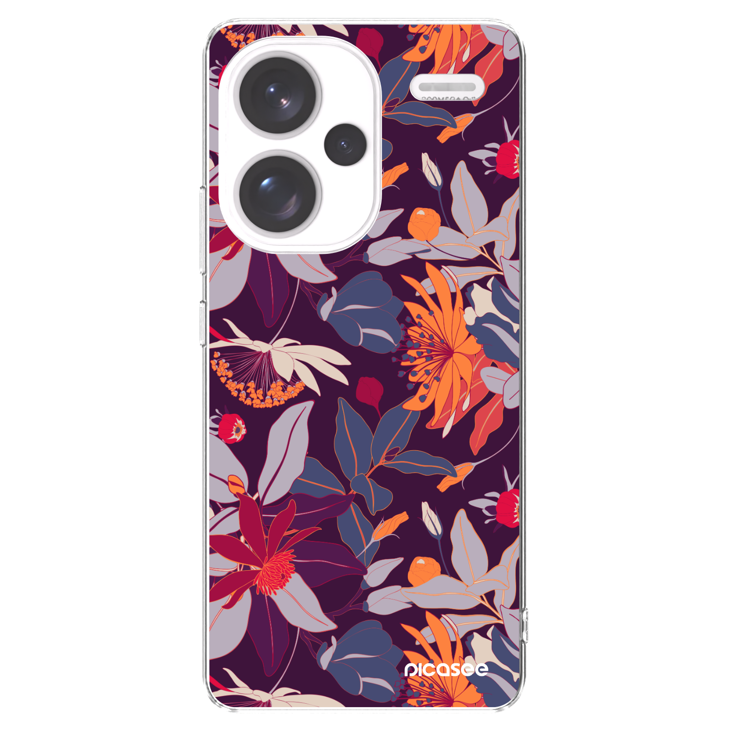 Picasee Xiaomi Redmi Note 13 Pro+ 5G Hülle - Transparentes Silikon - Purple Leaf