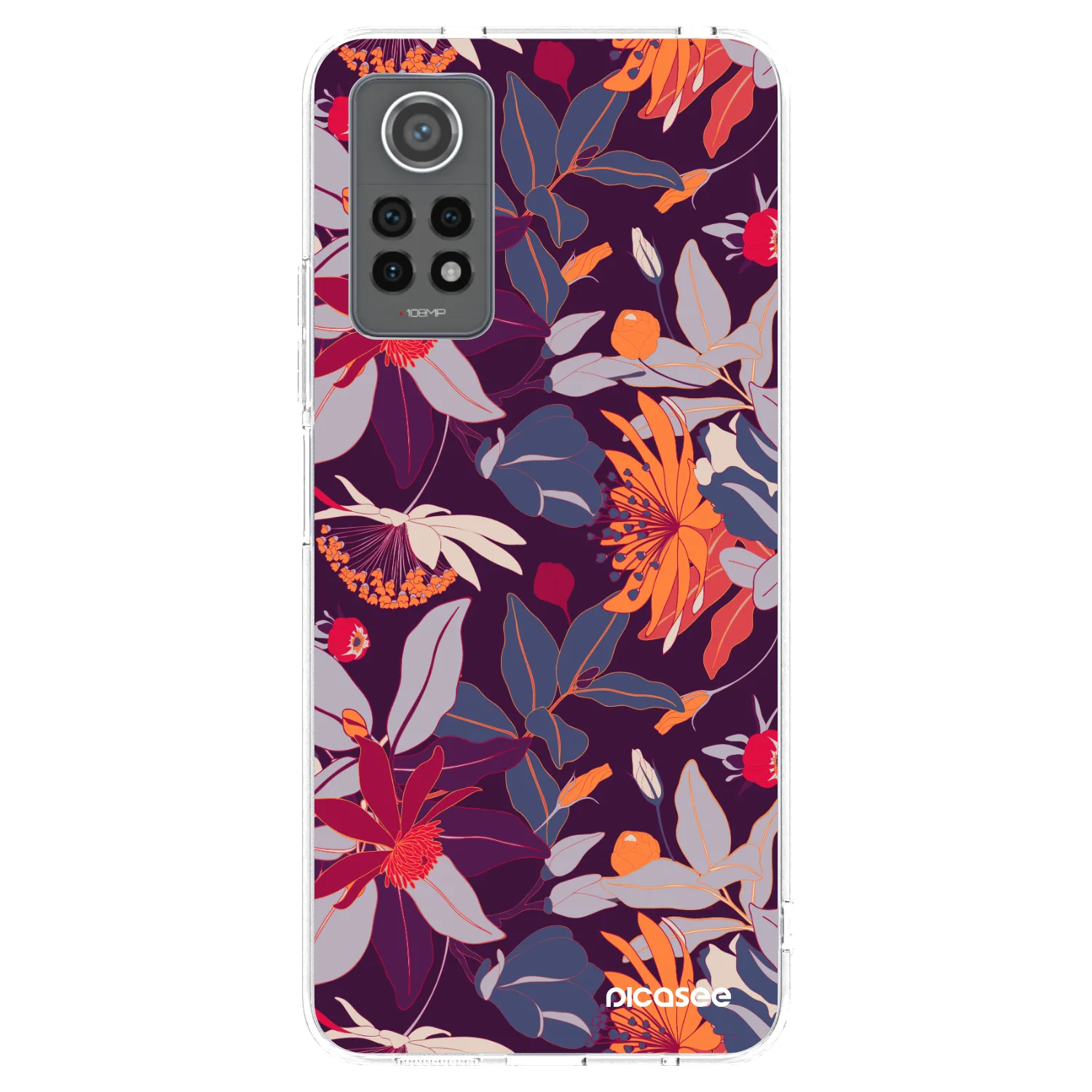 Picasee Xiaomi Redmi Note 12 Pro 4G Hülle - Transparentes Silikon - Purple Leaf