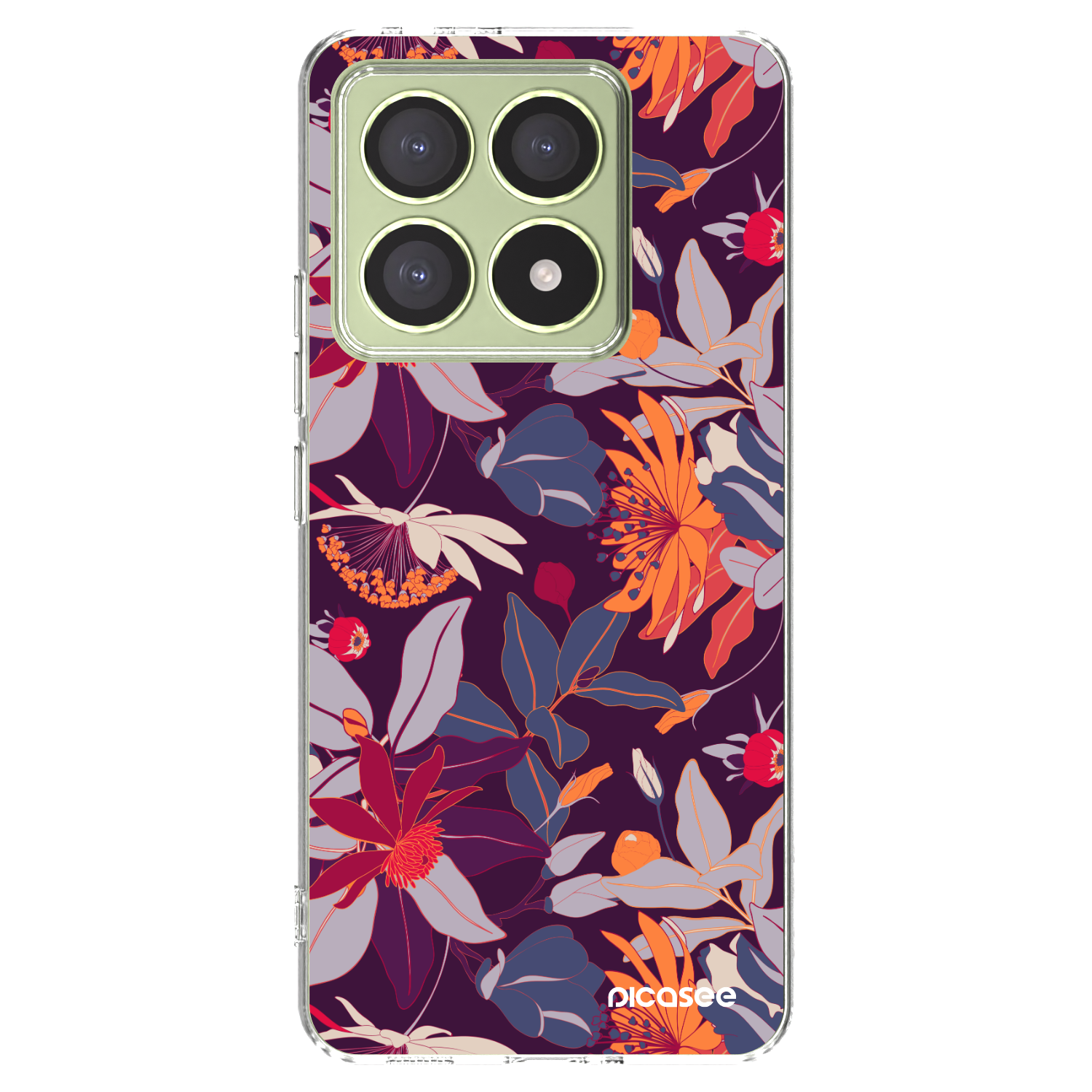 Picasee Xiaomi 14T Hülle - Transparentes Silikon - Purple Leaf