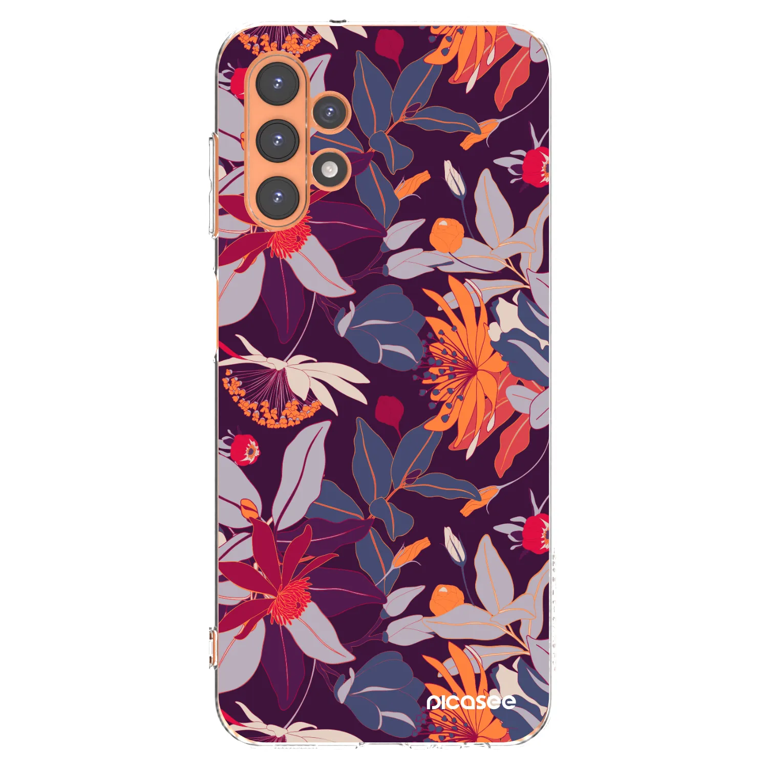 Picasee Samsung Galaxy A13 5G Hülle - Transparentes Silikon - Purple Leaf