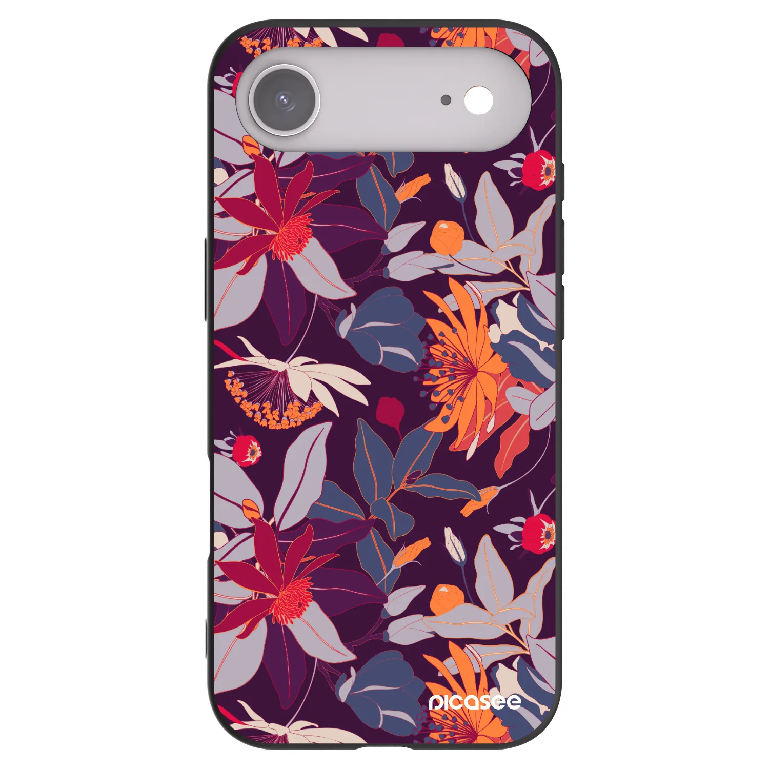 Picasee Apple iPhone Air Hülle - Schwarzes Silikon - Purple Leaf