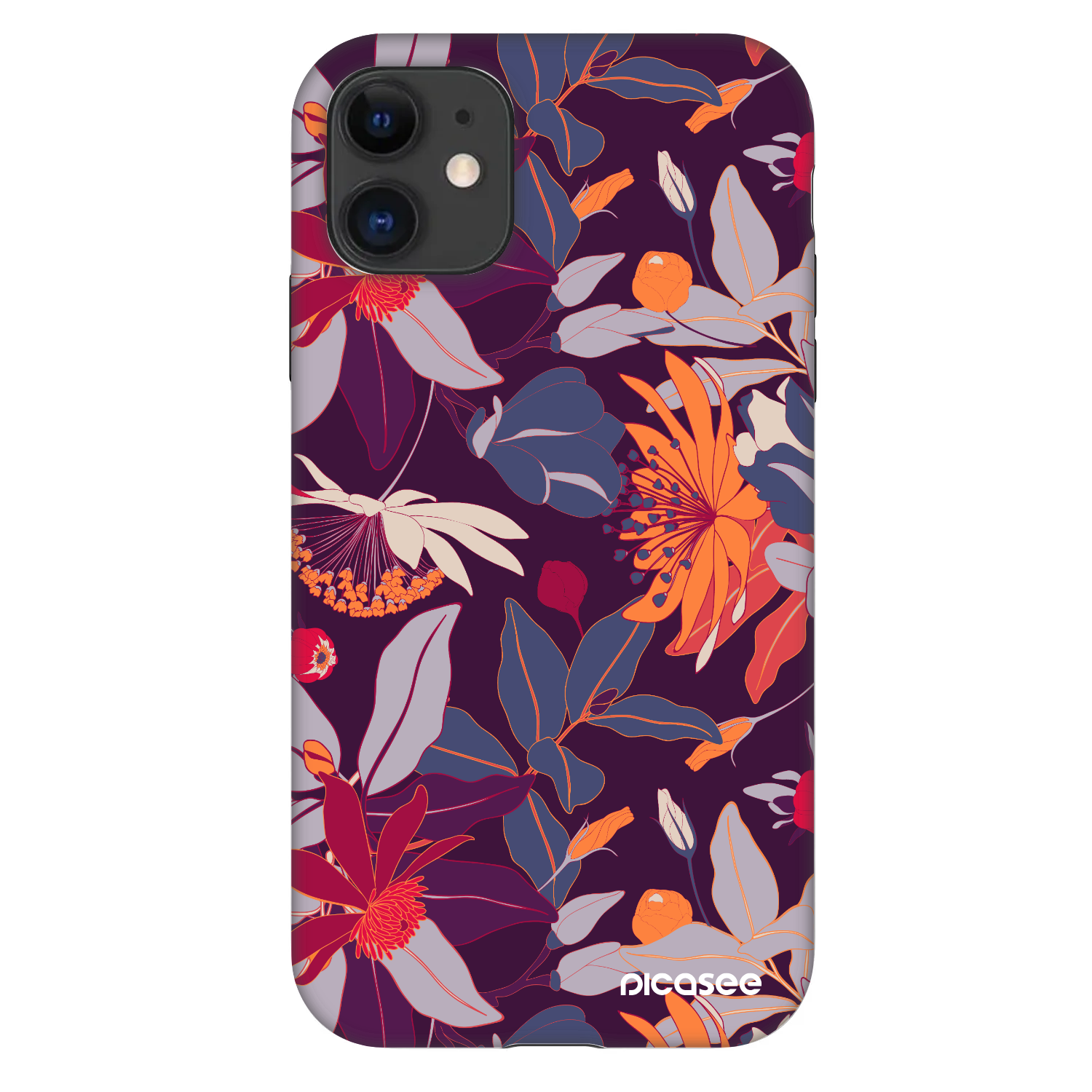 Picasee Fashion Case für Apple iPhone 11 - Purple Leaf