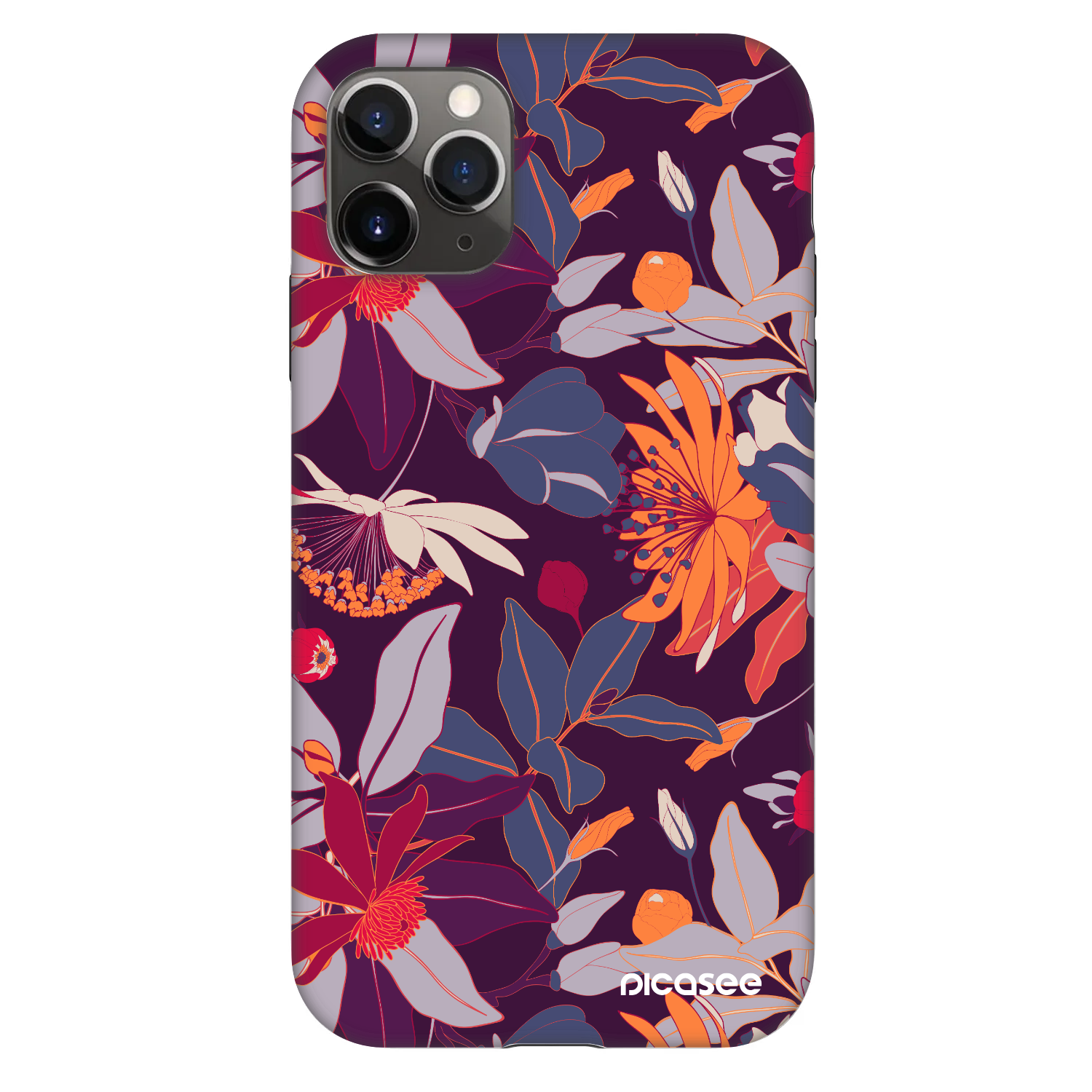 Picasee Fashion Case für Apple iPhone 11 Pro - Purple Leaf
