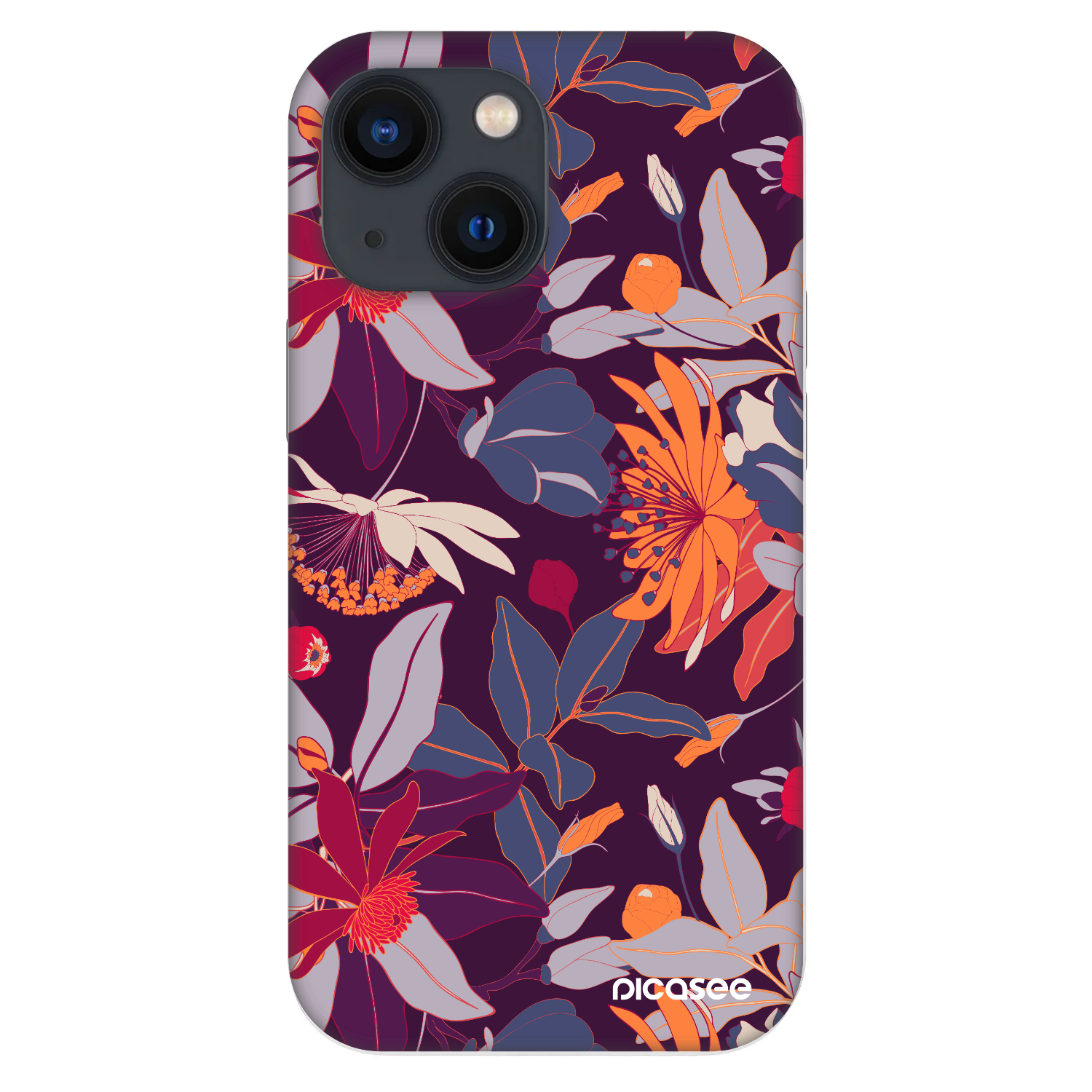 Picasee Fashion Case für Apple iPhone 13 mini - Purple Leaf