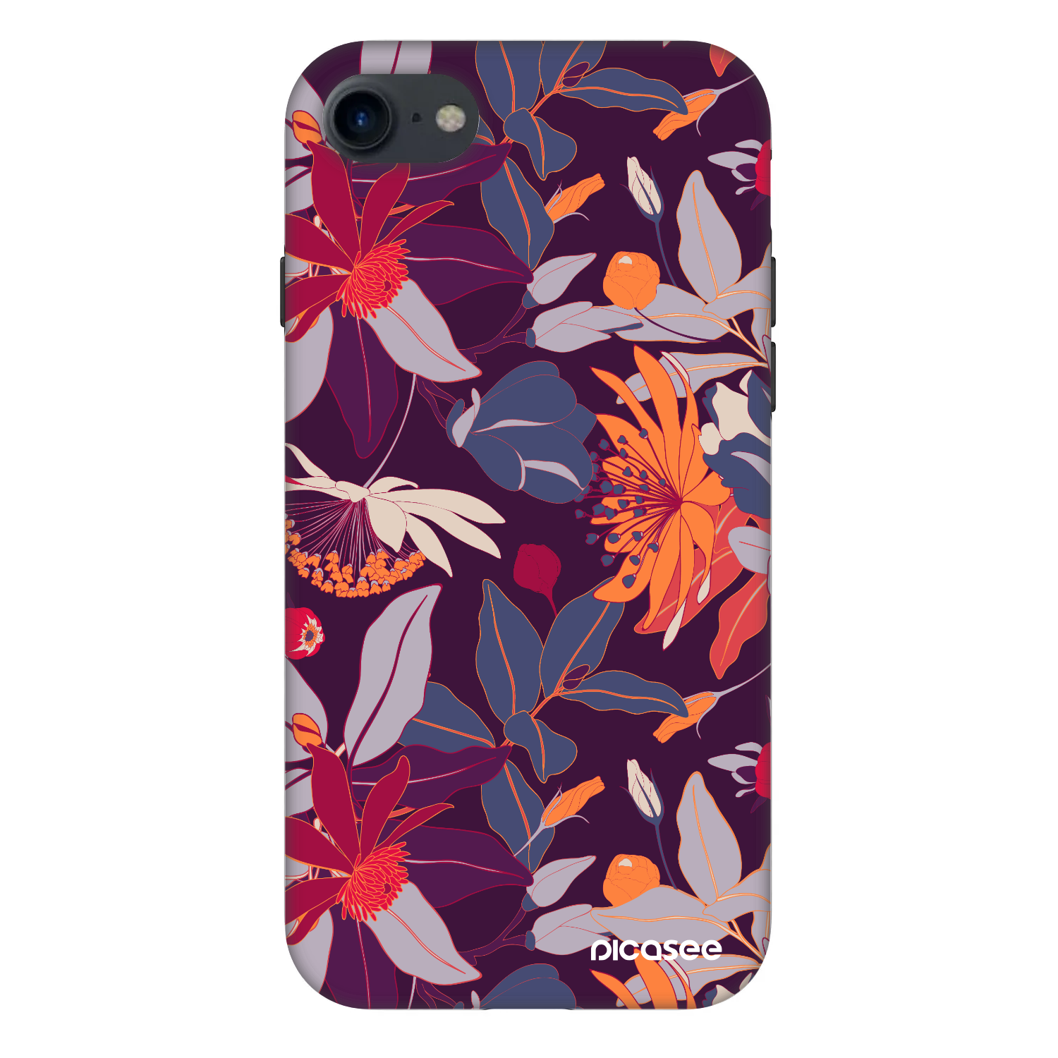 Picasee Fashion Case für Apple iPhone 8 - Purple Leaf