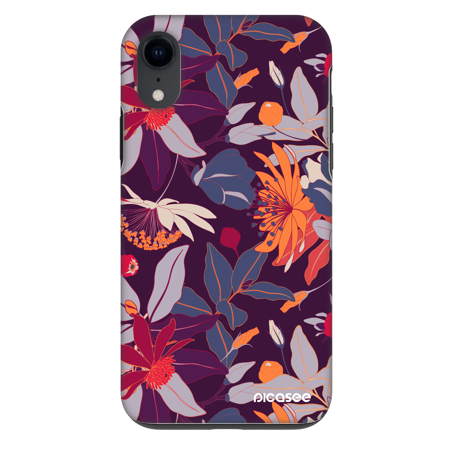 Picasee Fashion Case für Apple iPhone XR - Purple Leaf