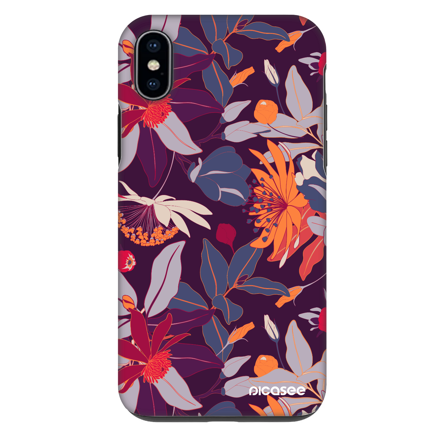 Picasee Fashion Case für Apple iPhone XS Max - Purple Leaf