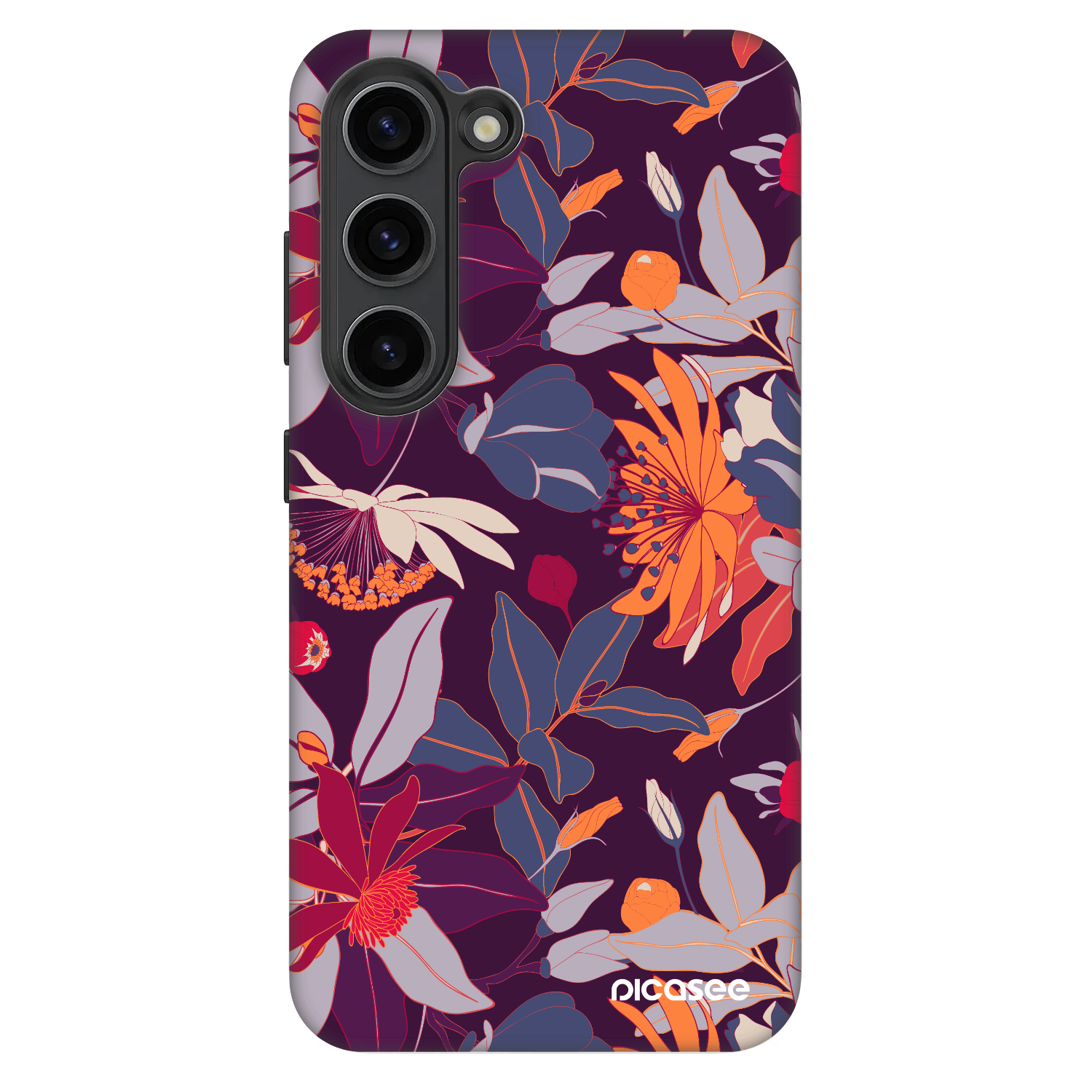 Picasee Fashion Case für Samsung Galaxy S23 5G - Purple Leaf