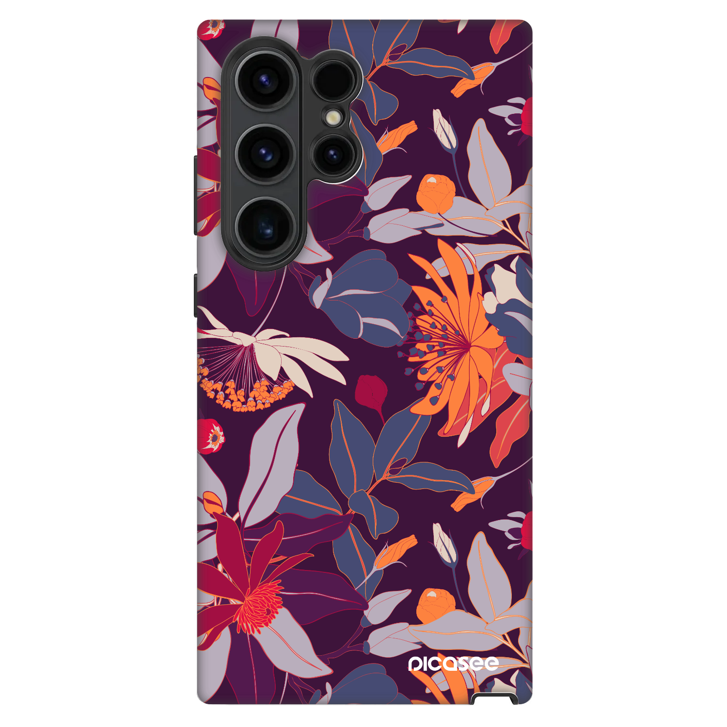 Picasee Fashion Case für Samsung Galaxy S22 Ultra 5G - Purple Leaf