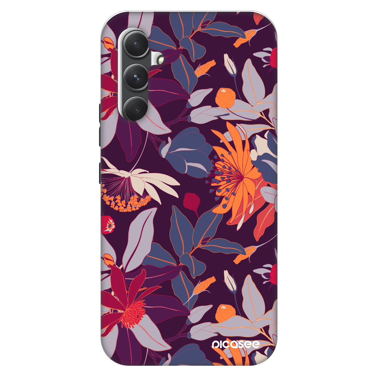 Picasee Fashion Case für Samsung Galaxy A34 5G A346B - Purple Leaf