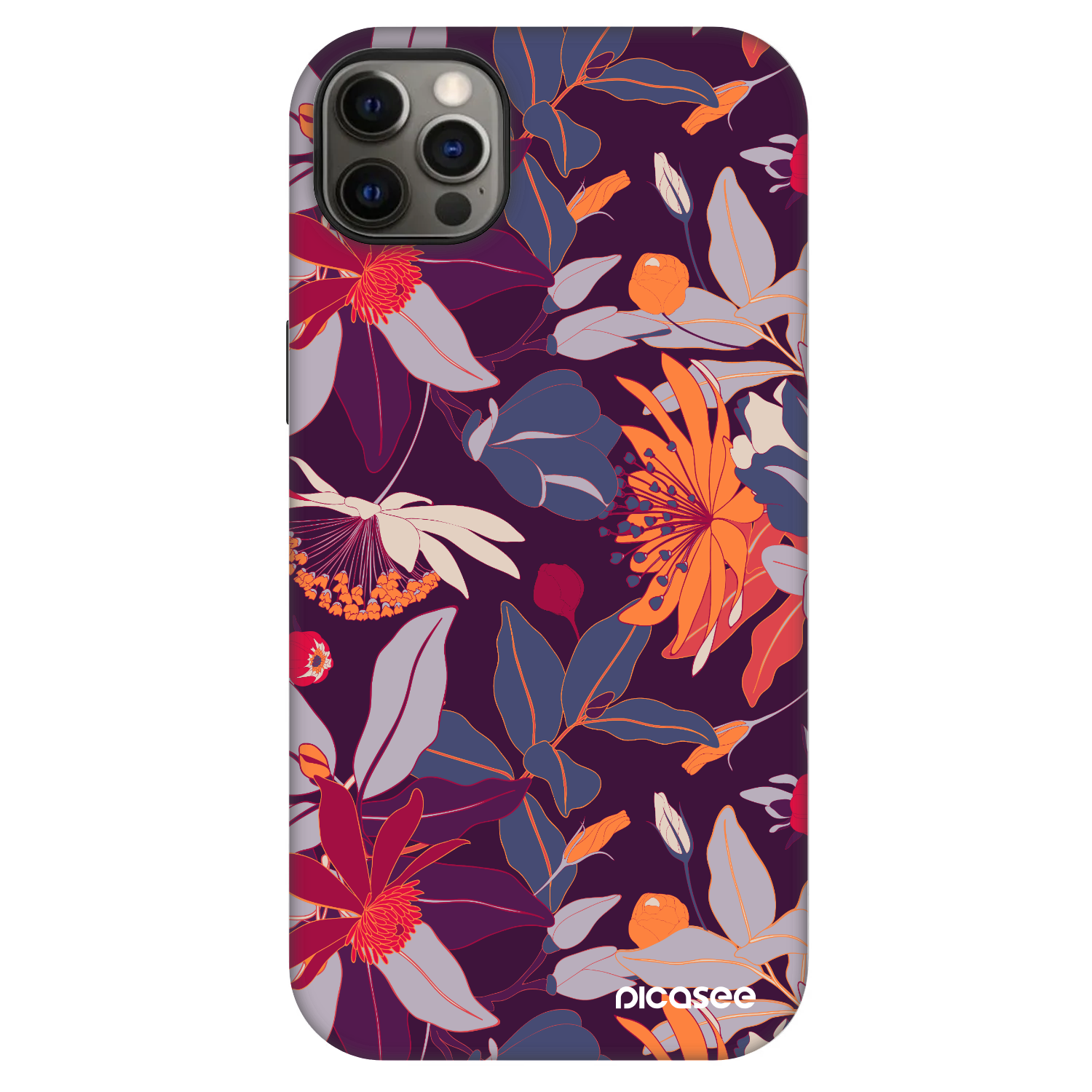 Picasee Fashion Case MagSafe für Apple iPhone 12 Pro Max - Purple Leaf