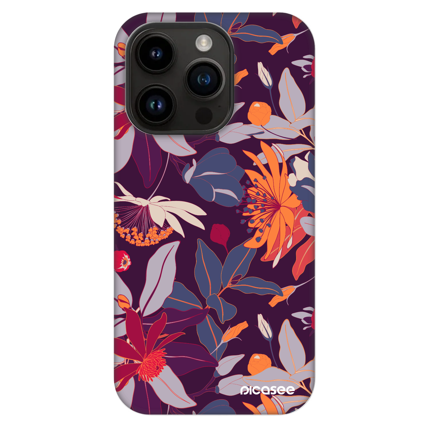 Picasee Fashion Case MagSafe für Apple iPhone 14 Pro - Purple Leaf
