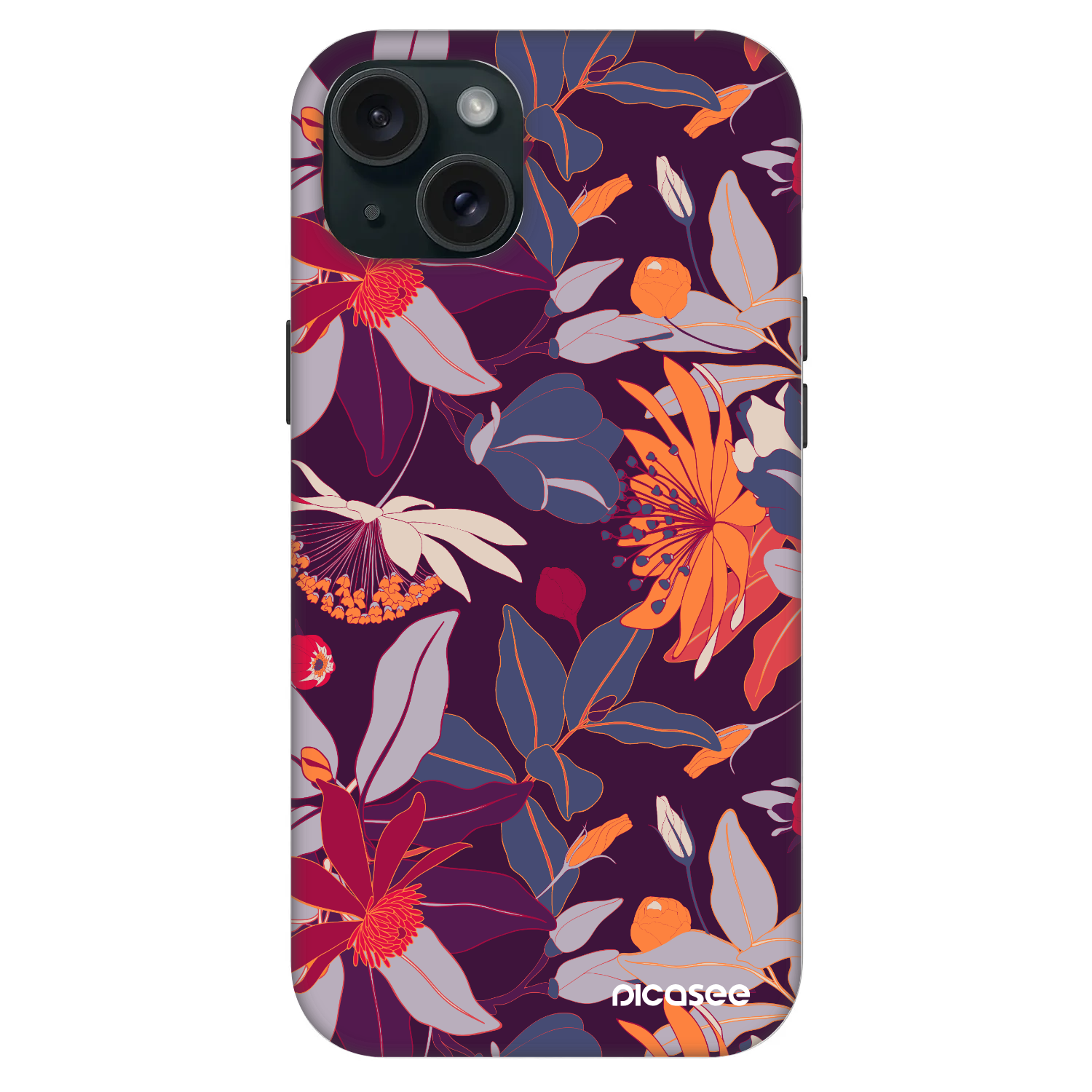 Picasee Fashion Case MagSafe für Apple iPhone 15 Plus - Purple Leaf