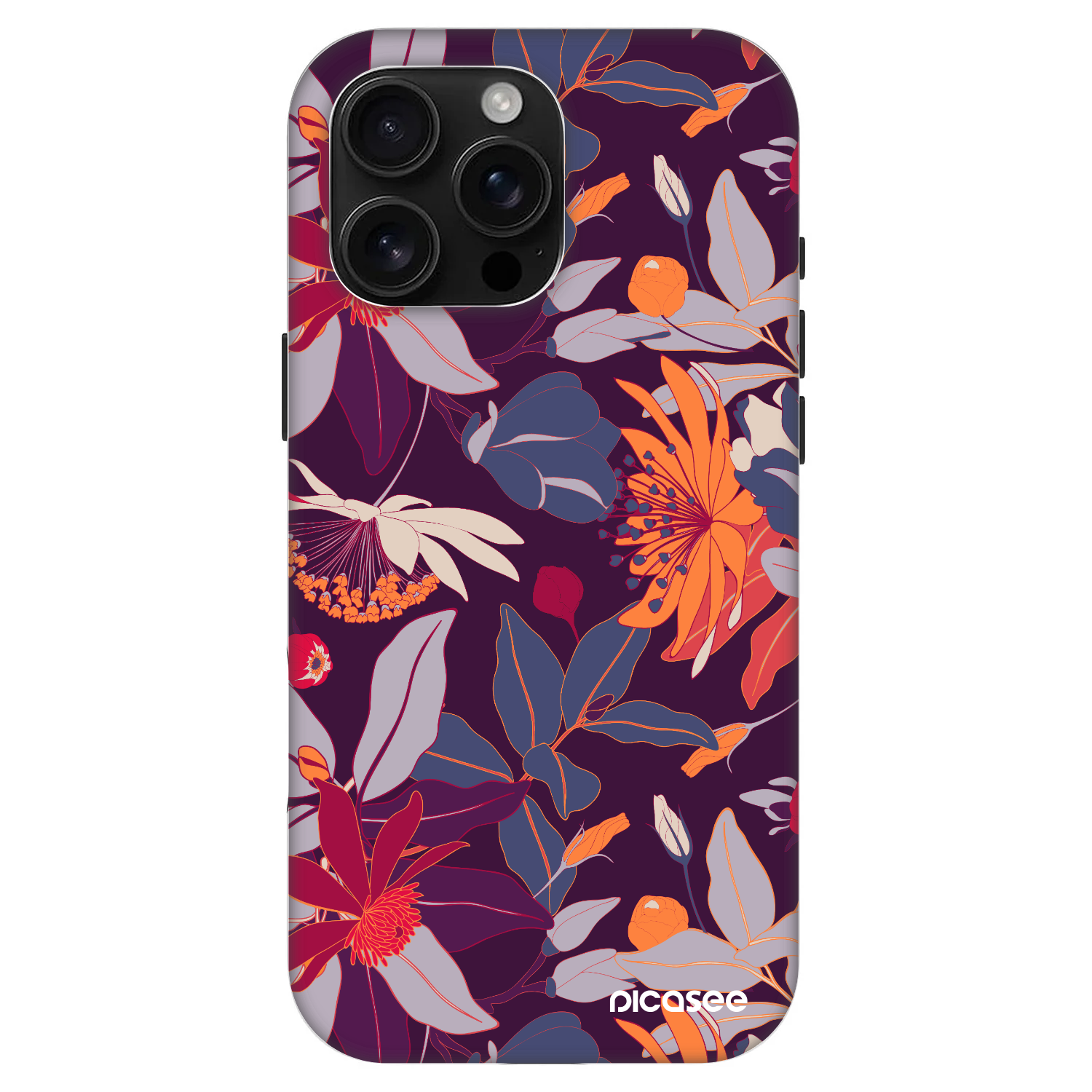 Picasee Fashion Case MagSafe für Apple iPhone 16 Pro Max - Purple Leaf