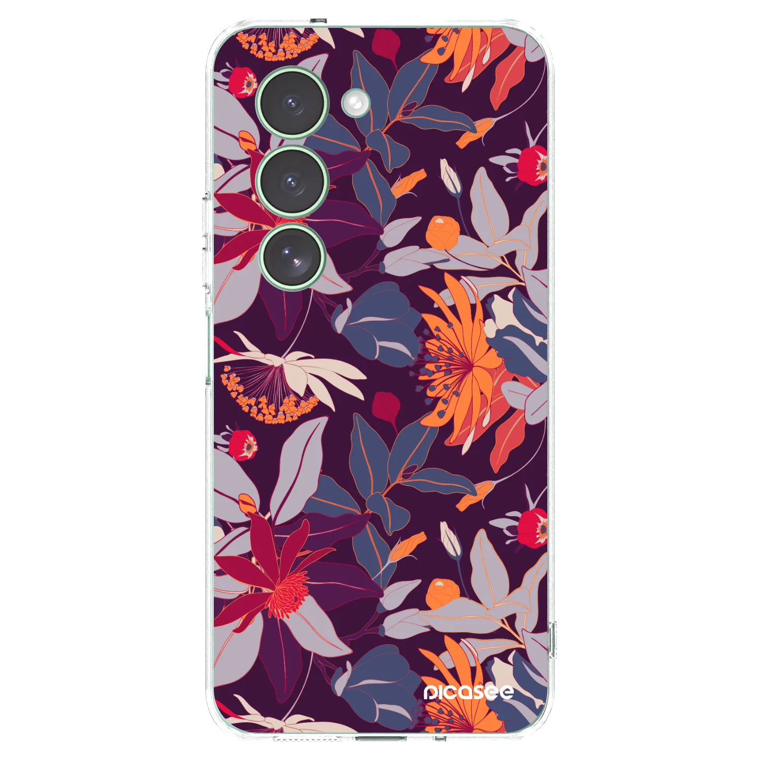 Picasee Xiaomi Redmi 15 5G Hülle - Transparentes Silikon - Purple Leaf