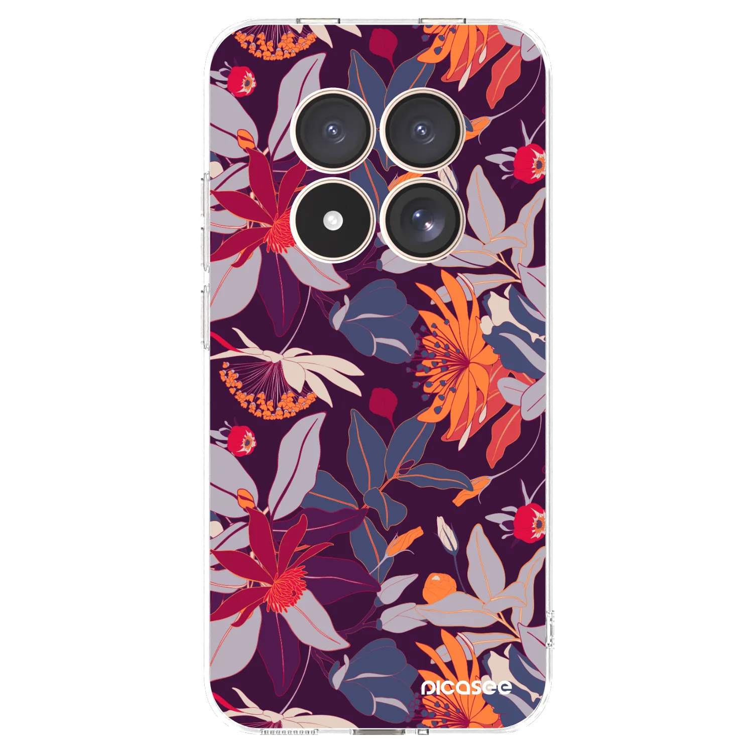 Picasee Xiaomi Redmi Note 15 Pro 4G Hülle - Transparentes Silikon - Purple Leaf